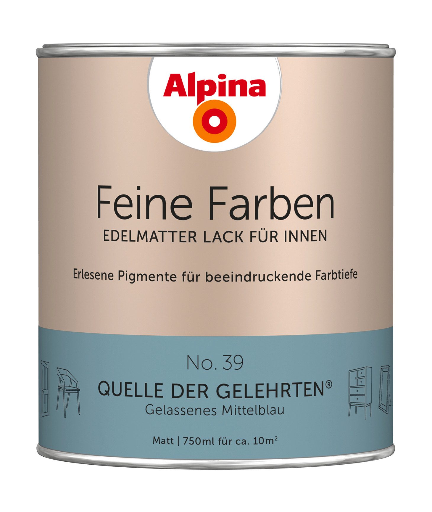 Alpina Lack Alpina Feine Farben Lack edelmatt 750ml - Farbfamilie Blau