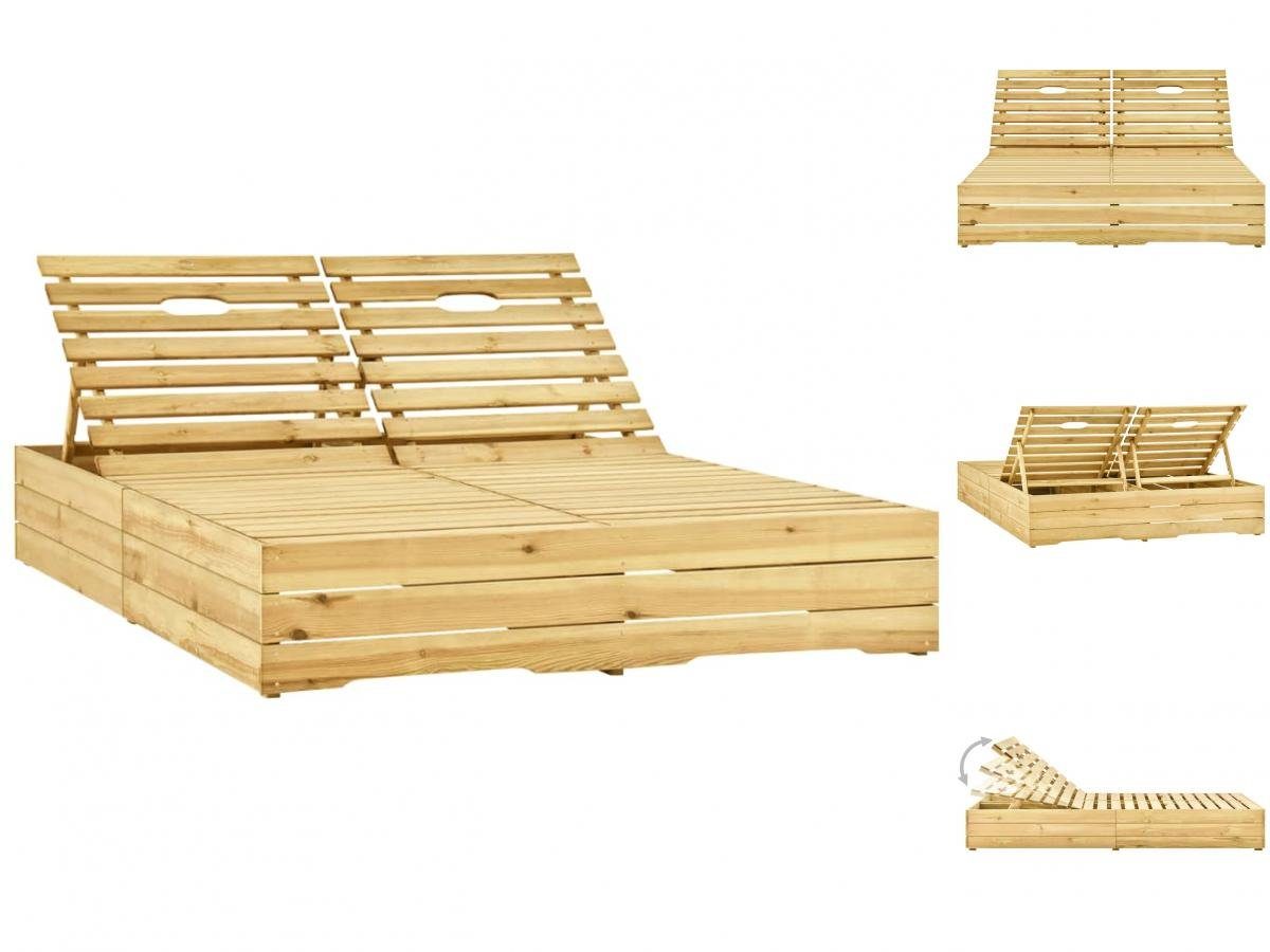 vidaXL Wellnessliege Doppelliege Gartenliege Sonnenliege Holzliege Relaxliege Kiefernholz