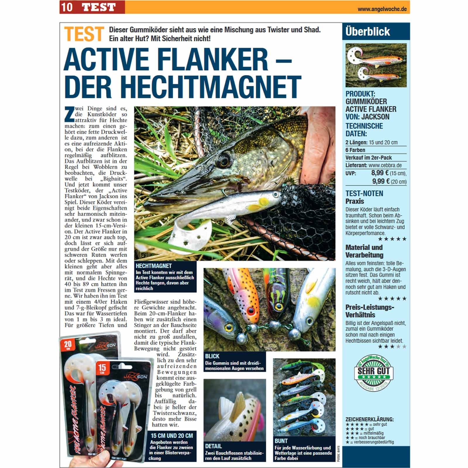 15cm Gummifisch Jackson Flanker The Kunstköder, Firetiger Fishing Active