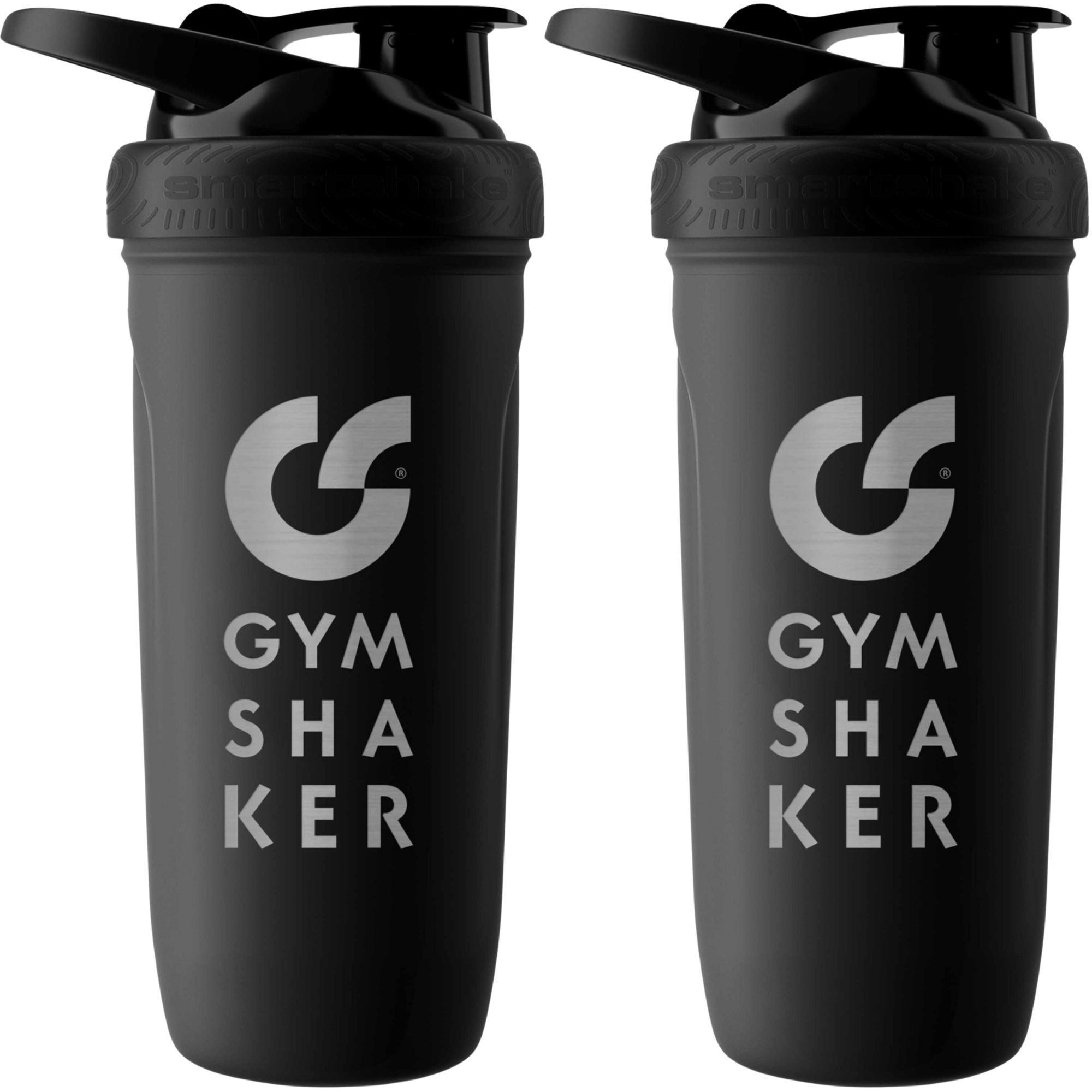 GYMSHAKER Protein Шейкер Edelstahl 2er Pack Trinkflasche für Fitness, Sport & Bodybuilding, Edelstahl, (Spar-Set, 2-tlg., Eiweiß Шейкер Edelstahl), Шейкер aus rostfreiem Edelstahl mit Messmarkierungen, Mischsieb