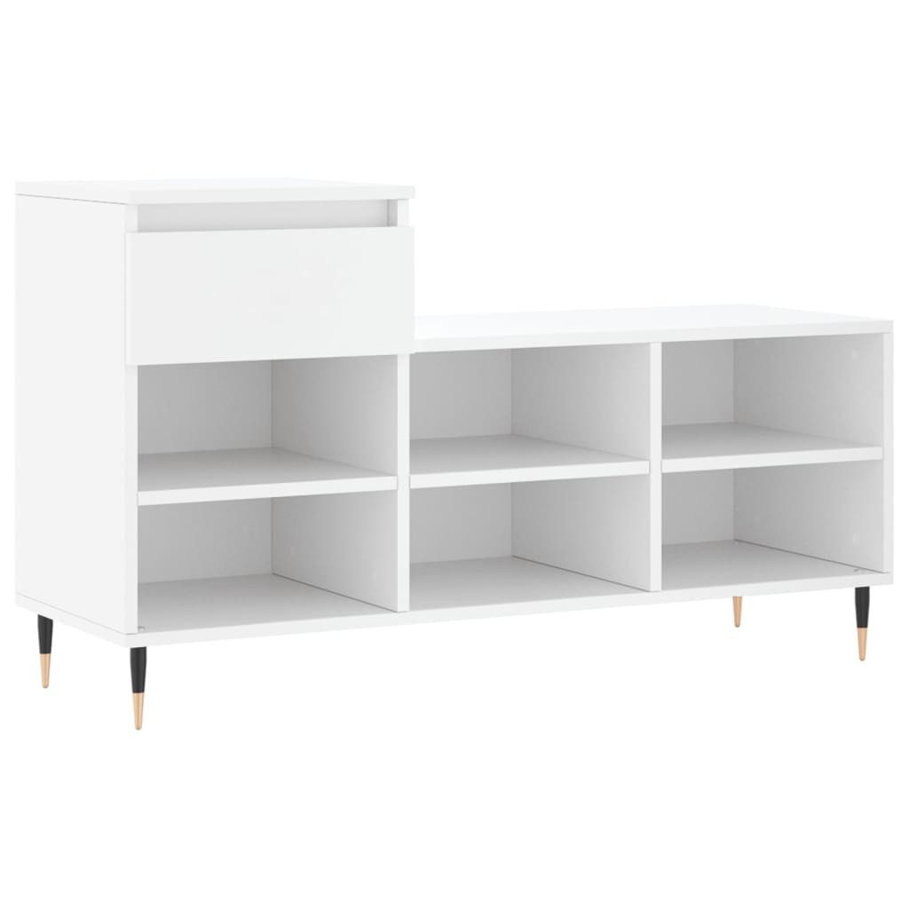 Schuhregal Schuhregal Weiß 102x36x60 cm Holzwerkstoff