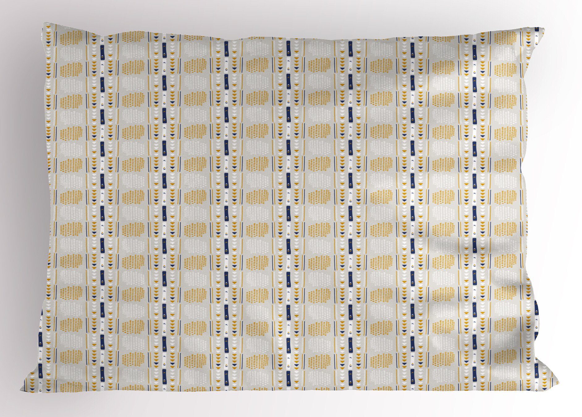Kissenbezüge Dekorativer Standard King Size Gedruckter Kissenbezug, Abakuhaus (1 Stück), Gelb und Weiß abstrakte Formation