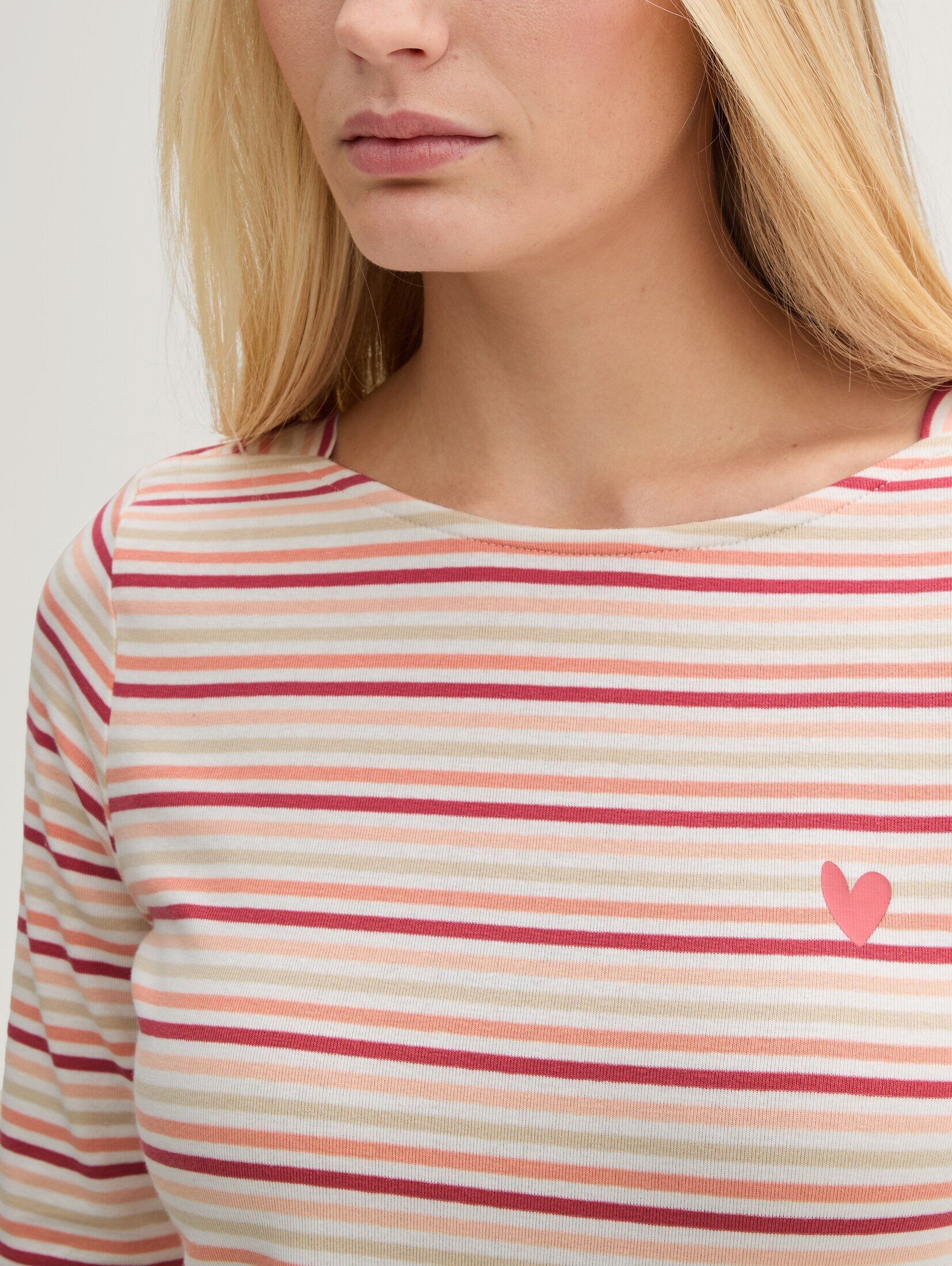 TOM TAILOR 3/4-Arm-Shirt T-Shirt Langarmshirt mit Streifenmuster