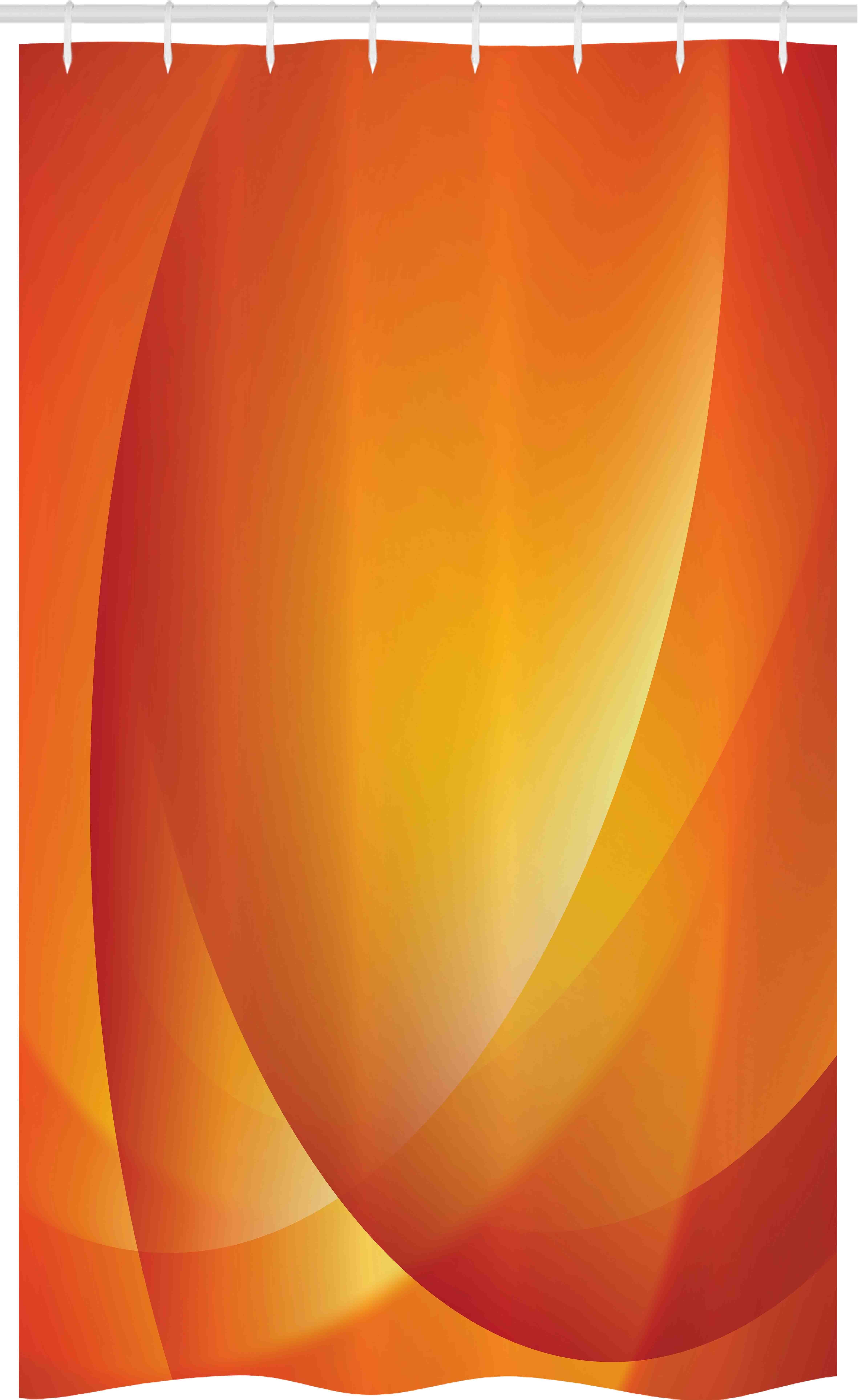 Abakuhaus Duschvorhang Badezimmer Deko Set aus Stoff mit Haken Breite 120 cm, Höhe 180 cm, Orange Bunte Twist Linien