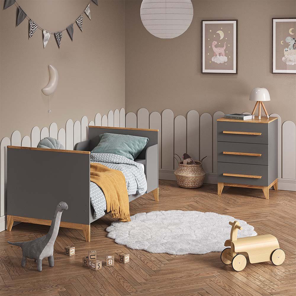 VitaliSpa® Kleiderschrank Malia, Grau/Eiche, 60 x 88 cm (1-St)