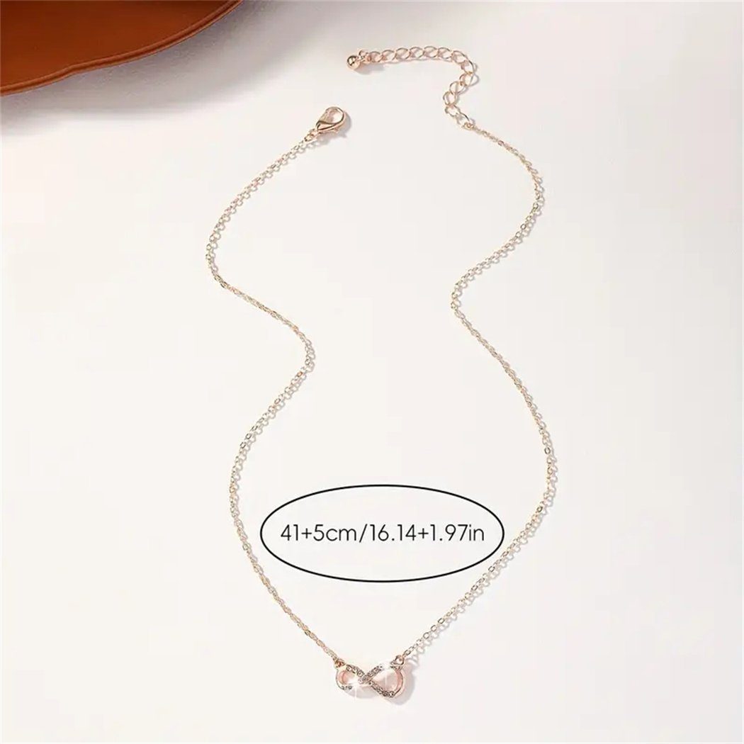 funkelnden für Charm-Kette (1-tlg) Geschenk Frauen DAYUT Halskette, Anhänger Luxus Strass Kette