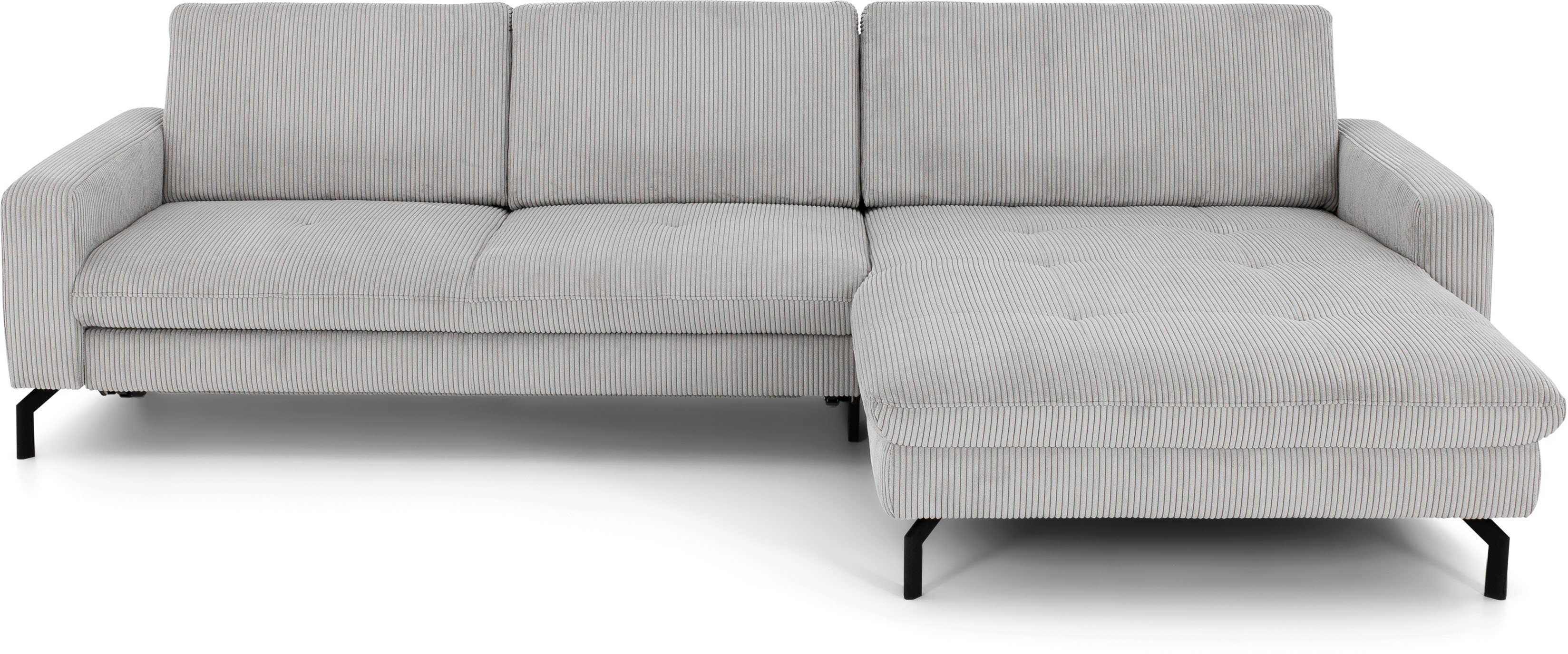Die PlanBar Ecksofa MP-IN20110, optional Sitztiefenverstellung, Kopfstützen, Bettfunktion und -kasten grey