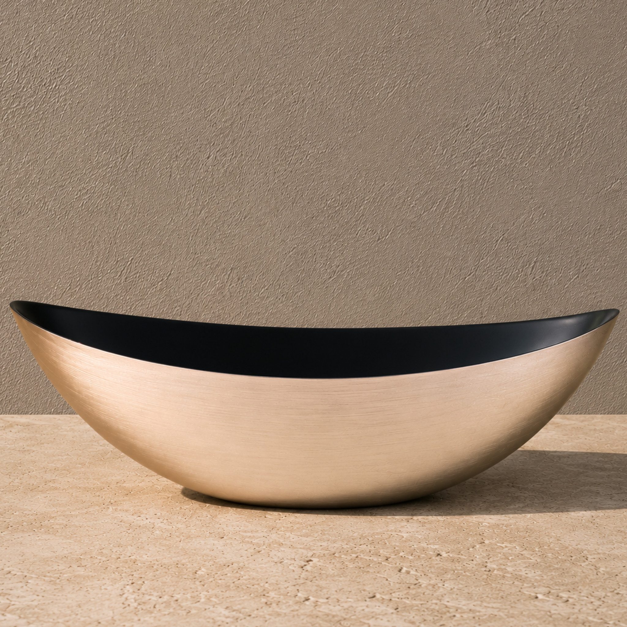 matches21 HOME & HOBBY Blumentopf Große Pflanzschale oval 55 cm für draussen Dekoschale champagner (1 St), Blumen-Schale als wetterfeste Friedhof-Schale Grab-Schmuck Grabschale