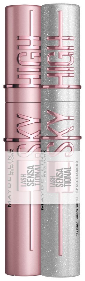 MAYBELLINE NEW YORK Mascara Lash Sensational Sky High + Sky High Space Diamond, 2-tlg., Extreme Länge und volles Volumen, mit Fasern und Bambusextrakt.