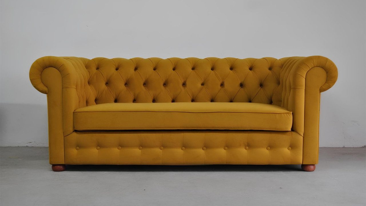 Xlmoebel Chesterfield-Sofa Samt Schlafsofa in elegantem Design mit praktischer Bettfunktion, Hergestellt in Europa