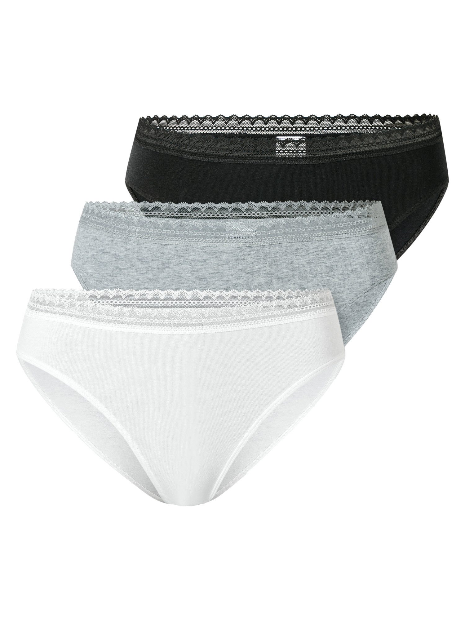 Schiesser Rioslip Modern - 3-Pack - hoher Tragekomfort - perfekte Passform - feminin (3-St) 3er-Pack Multipack Damen Sparpack Unterhose Unterwäsche Baumwolle