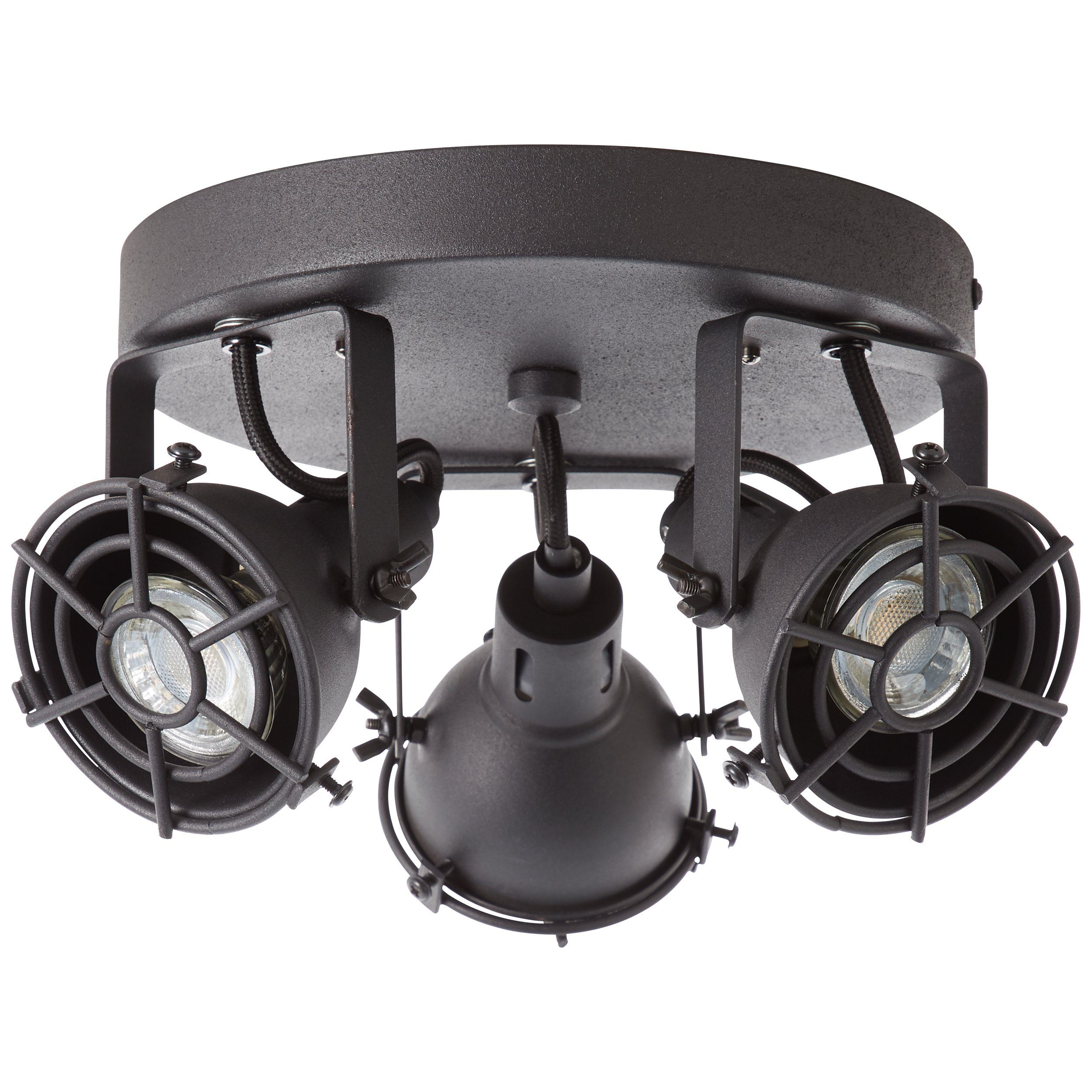 Lightbox Deckenleuchte, LED wechselbar, Ø LEDs x 345 GU10, 15 cm, lm, Spotrondell, inkl. 3 24 schwenkbar, cm, warmweiß