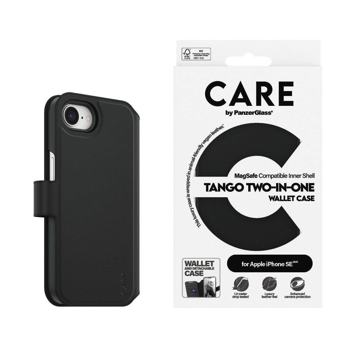 CARE by PanzerGlass Handyhülle Tango Two-in-One, Bookcover, Schutzhülle, Handyschutzhülle, Case, Schutzcase, stoßfest