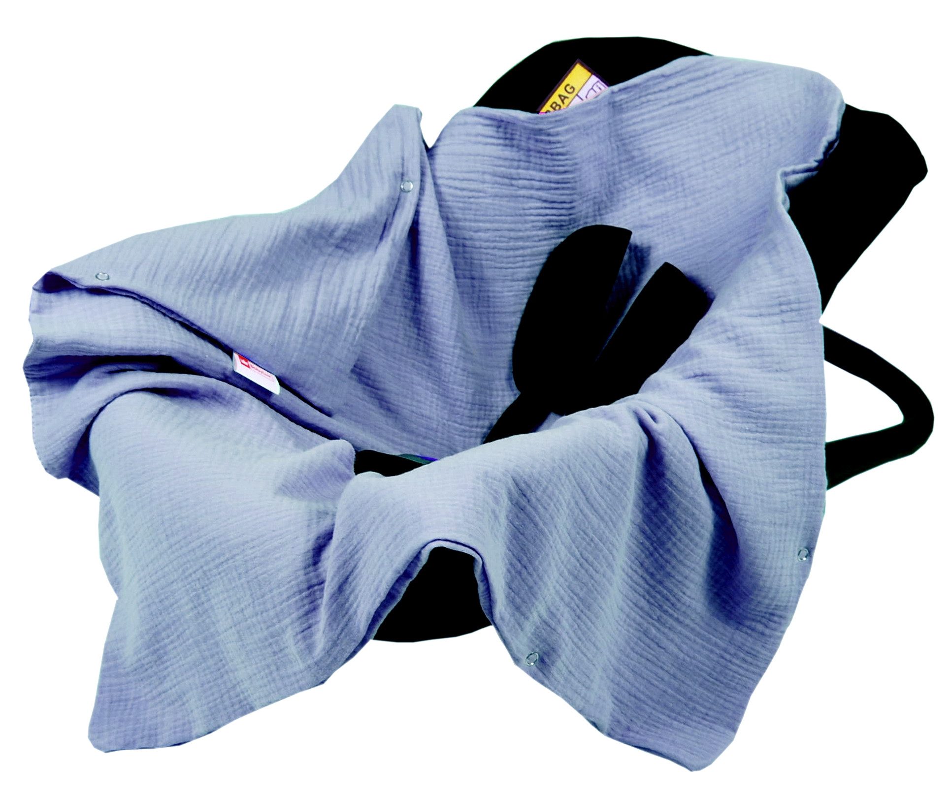 BabyLux Babyschale Einschlagdecke Babyschale Autositz Babydecke 80x80 cm aus Musselin, Jeans_80x80