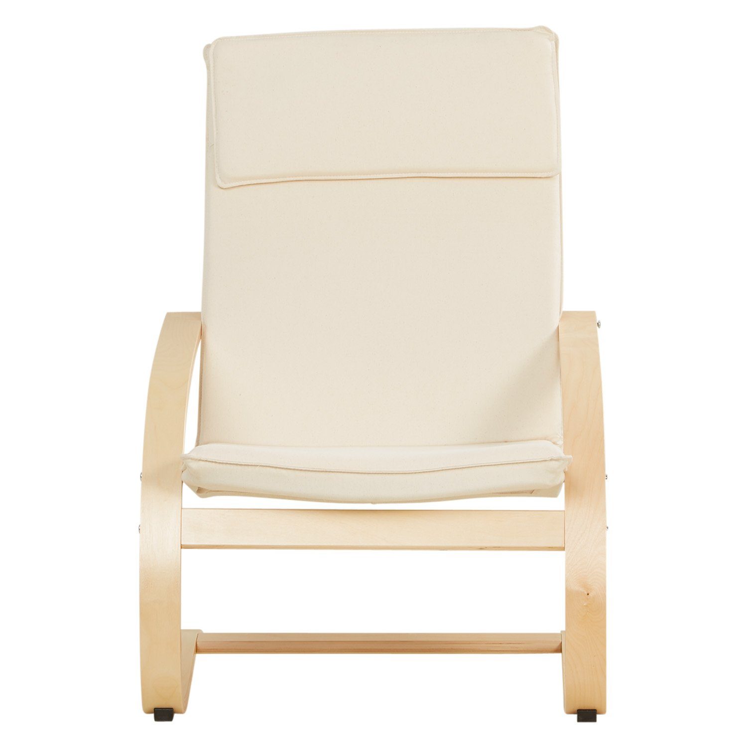Homestyle4u Relaxsessel Schwingsessel Schaukelsessel Wohnzimmer Beige Schaukelstuhl Kopfstütze (1 Stuhl, 1-St., Stuhl mit Bezug), Bezug abnehmbar, Essstuhl – Bild 2 von 5