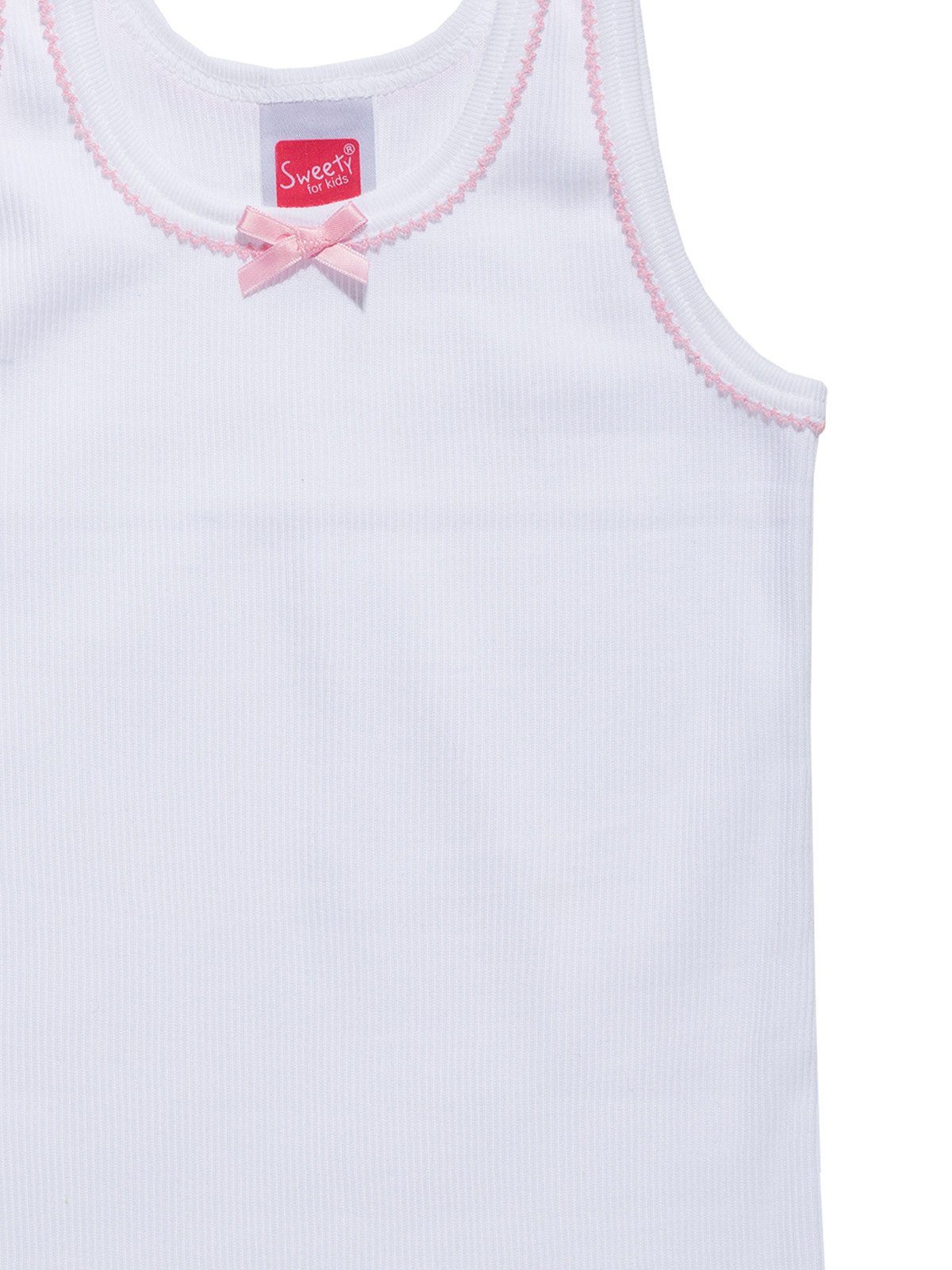 Markenqualität Sweety 4er for Achselhemd hohe Unterhemd Mädchen 4-St) Sparpack Doppelripp (Spar-Set, weiss Kids