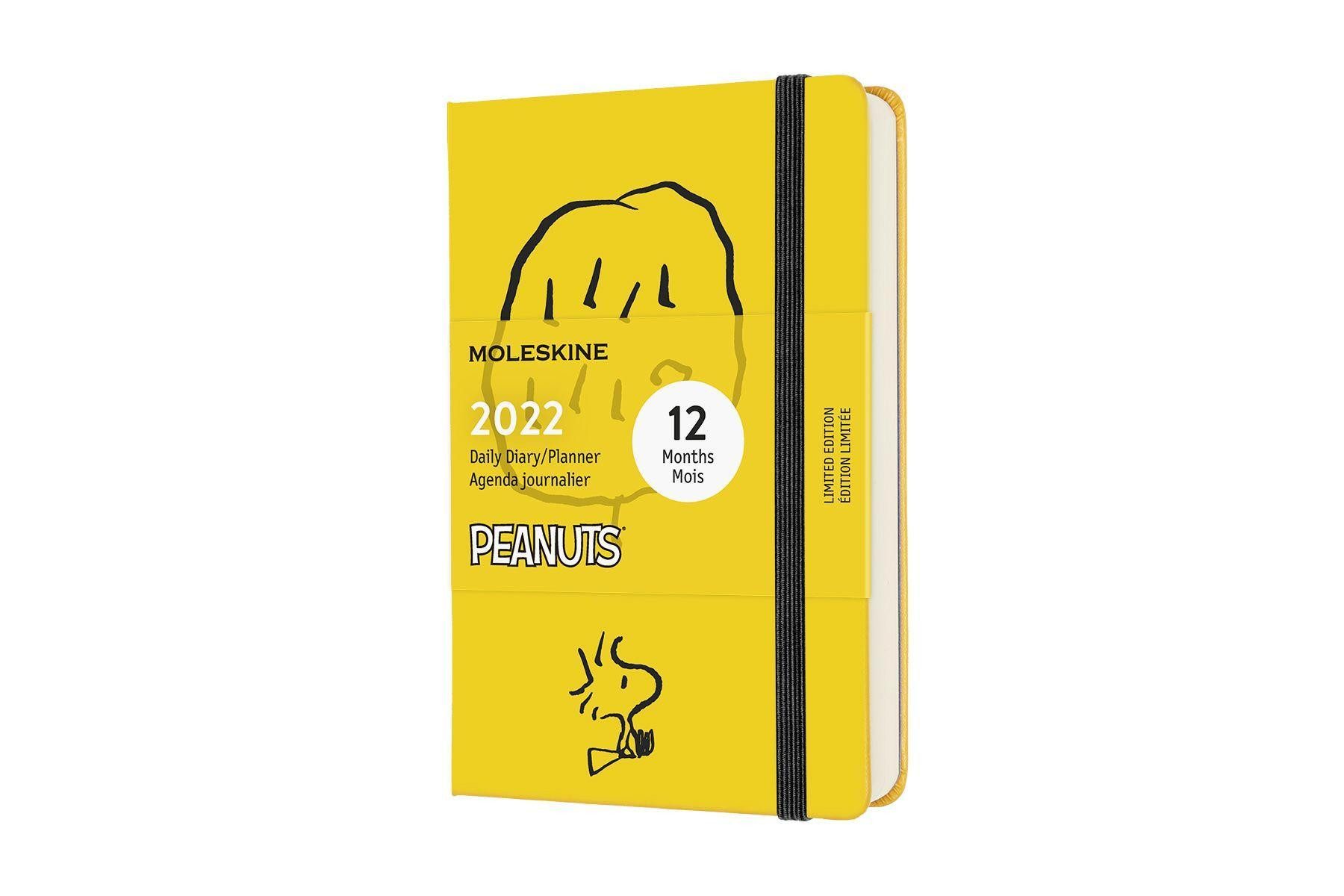 MOLESKINE Terminkalender Moleskine 12 Monate Tageskalender 2022 - Peanuts, Pocket/A6, Gelb