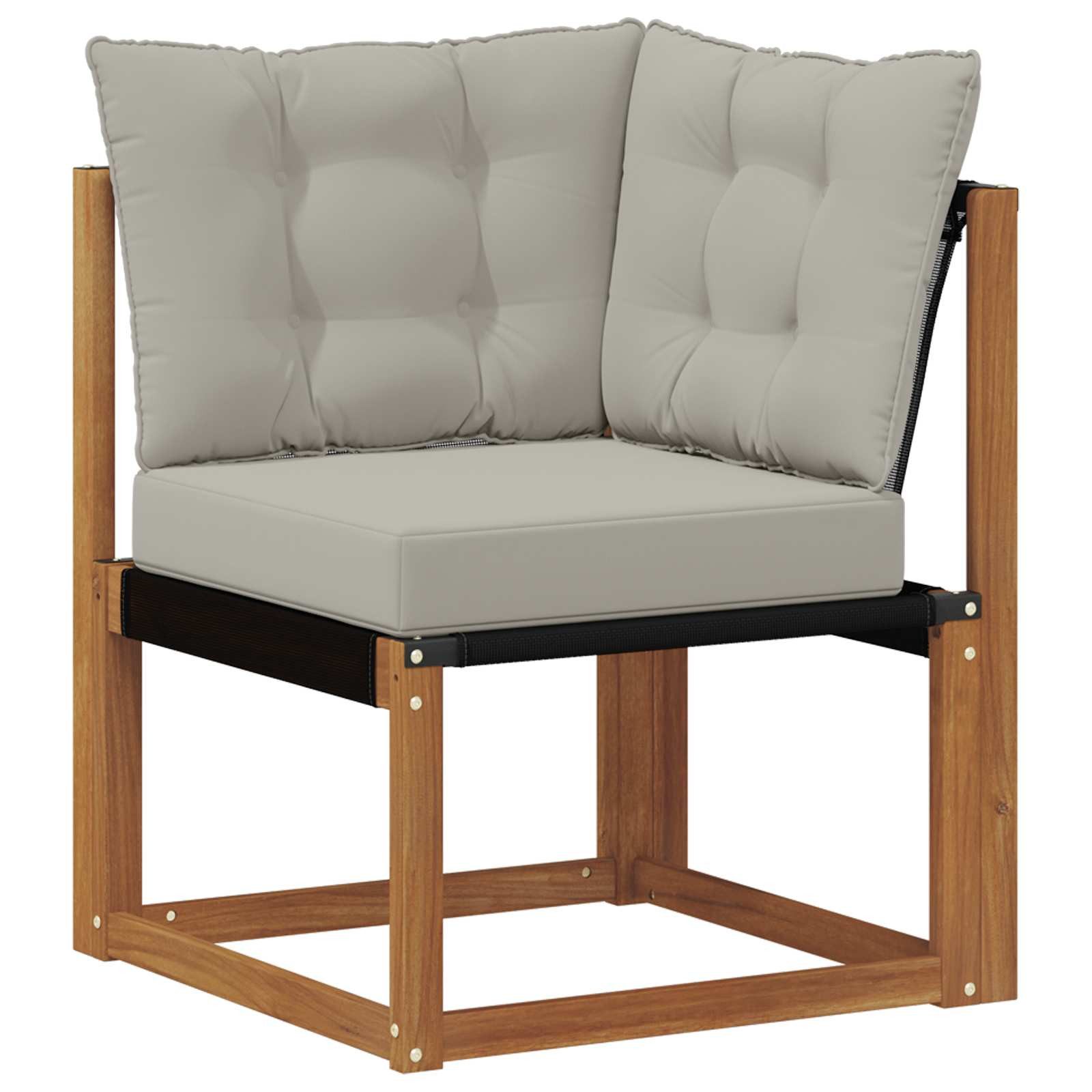 vidaXL Sofaelement Outdoor Ecksofa Massivholz und Textilene-Stoff Natur (1 St)