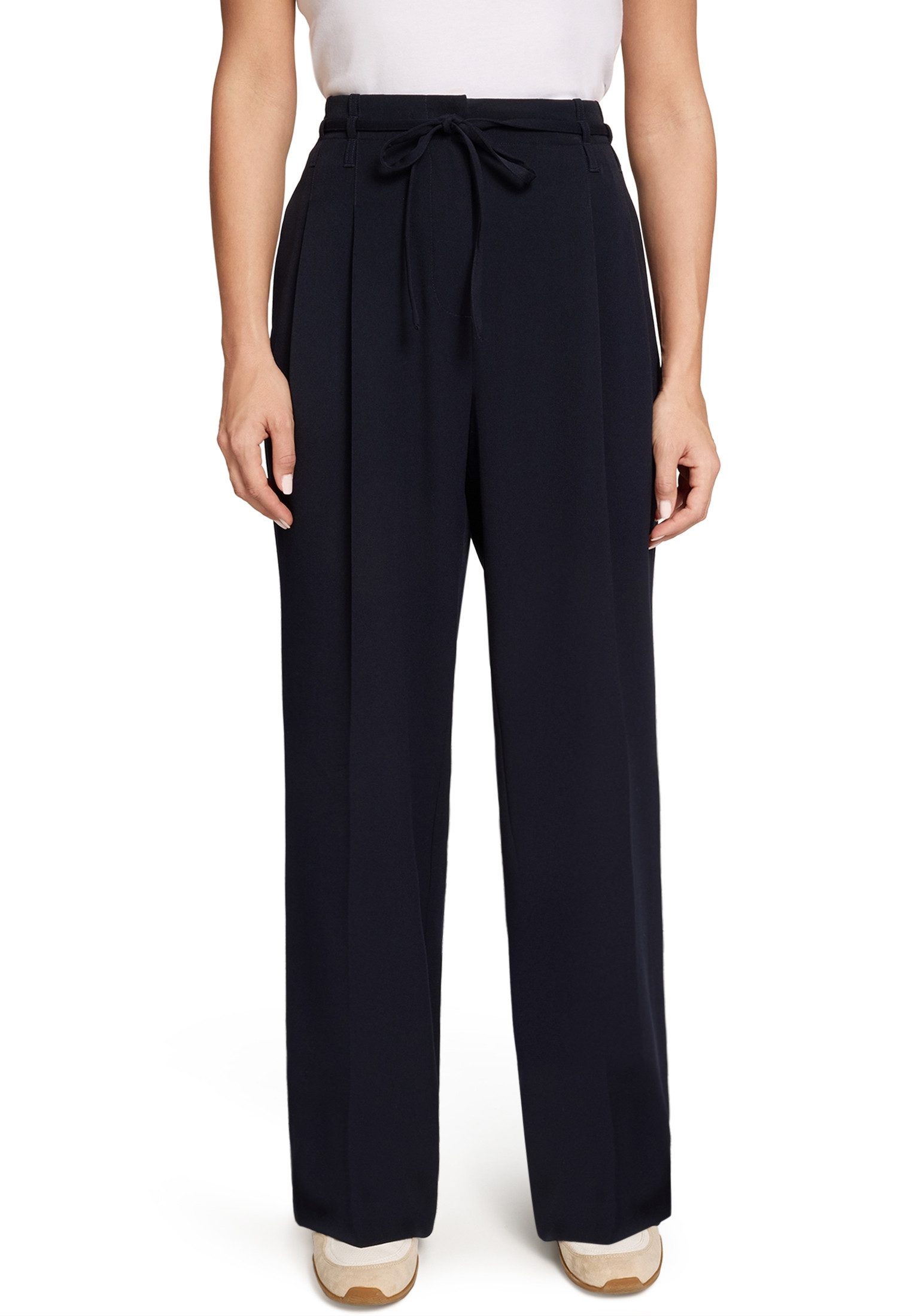 Zero Stoffhose Damen mit Bindeband 32 Inch Bindedetail günstig online kaufen