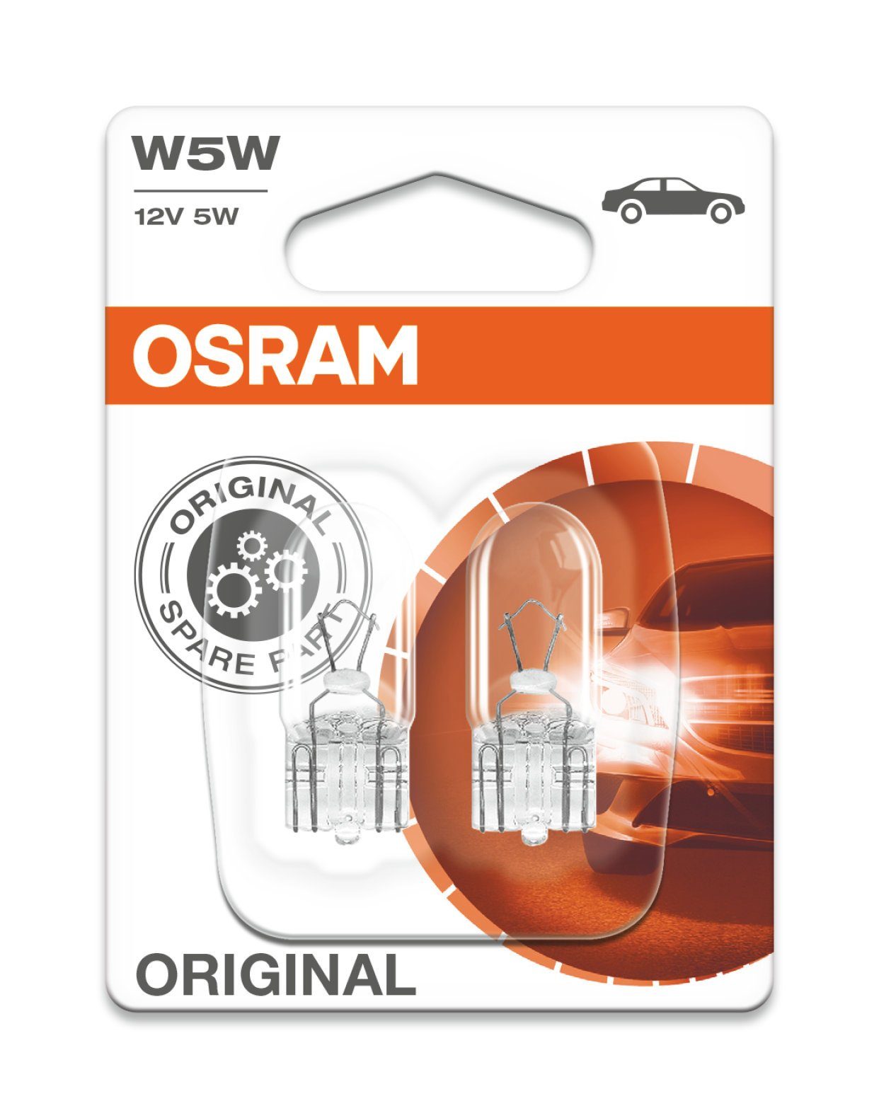 Osram Halogenlampe OSRAM ORIGINAL W5W W2.1x9.5d 12 V/5 W (2er Blister)