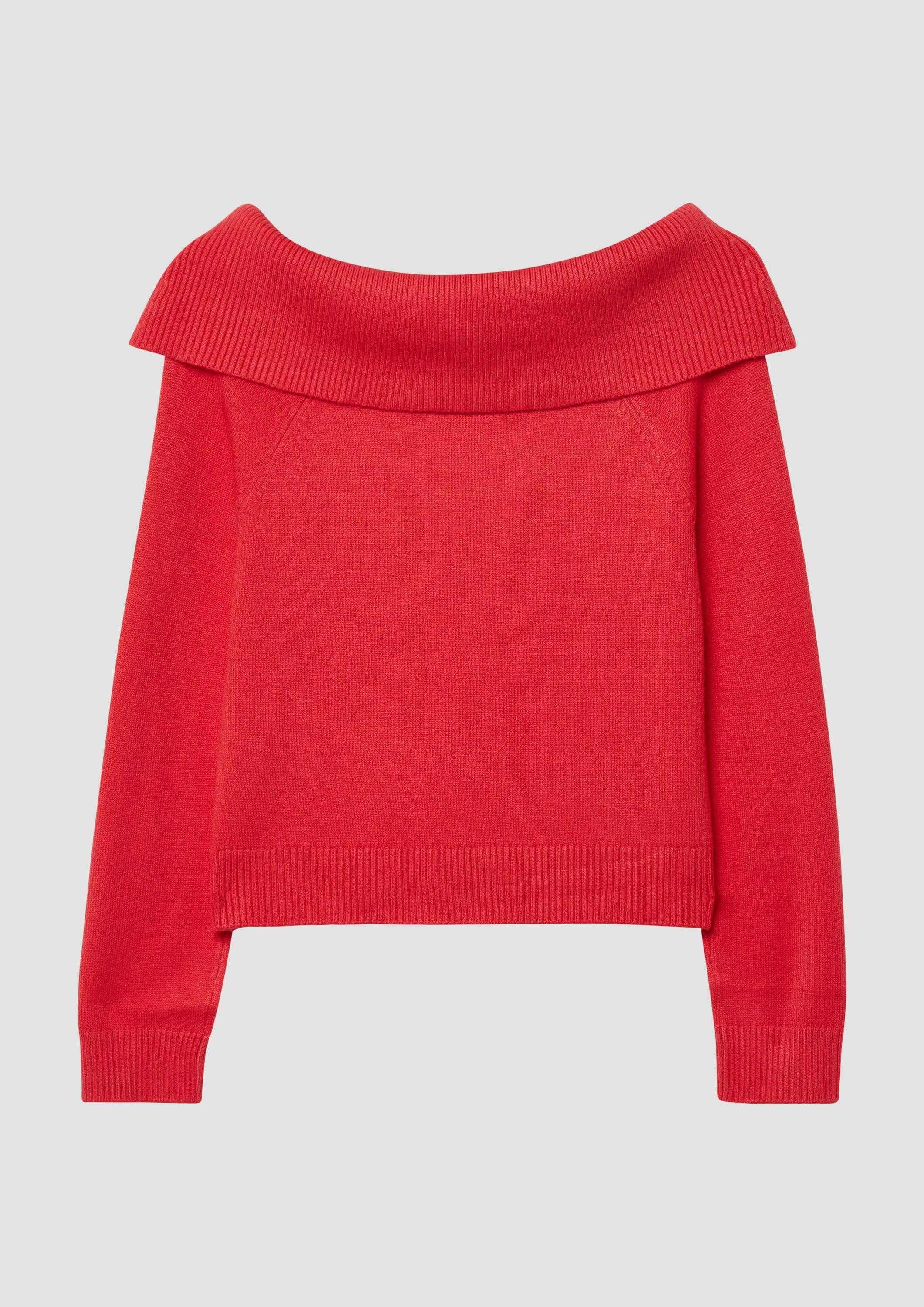 s.Oliver Longpullover Strickpullover Strick-Pullover mit Off-Shoulder-Ausschnitt