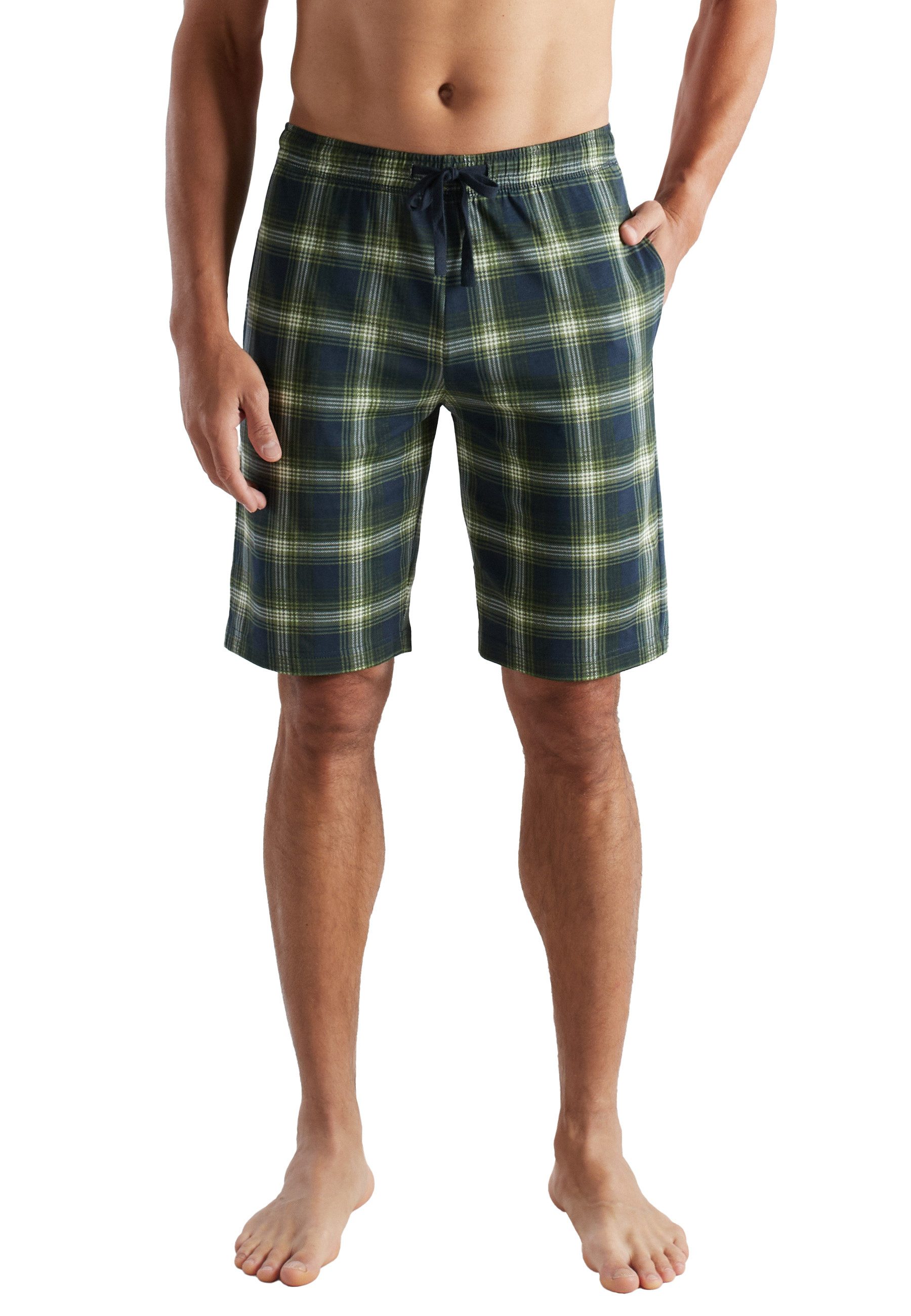 CECEBA Schlafhose CECEBA Herren Bermuda grün kariert (1-tlg)