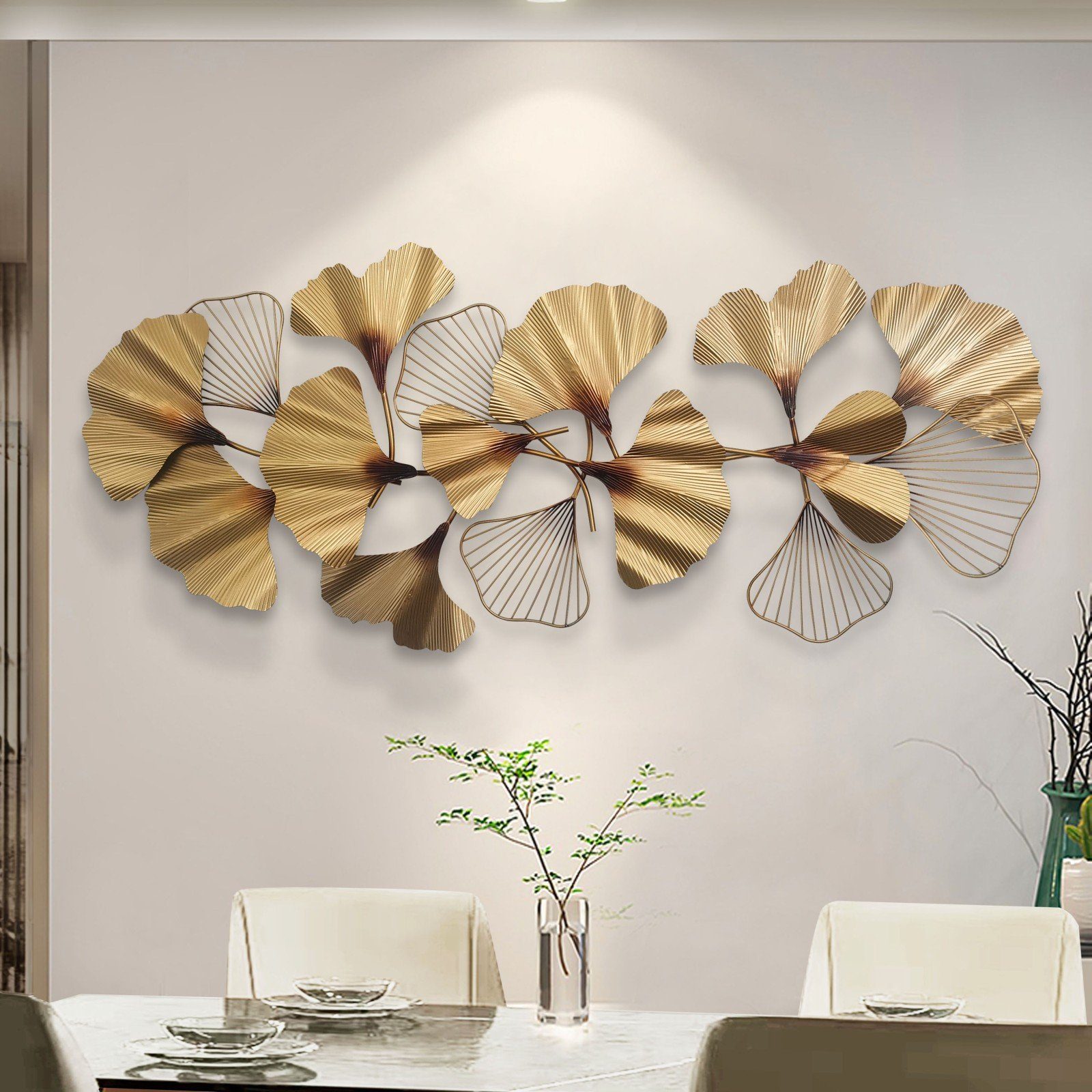 Dekoleidenschaft Metallbild 3D Wandbild "Blätter" oder günstig online kaufen