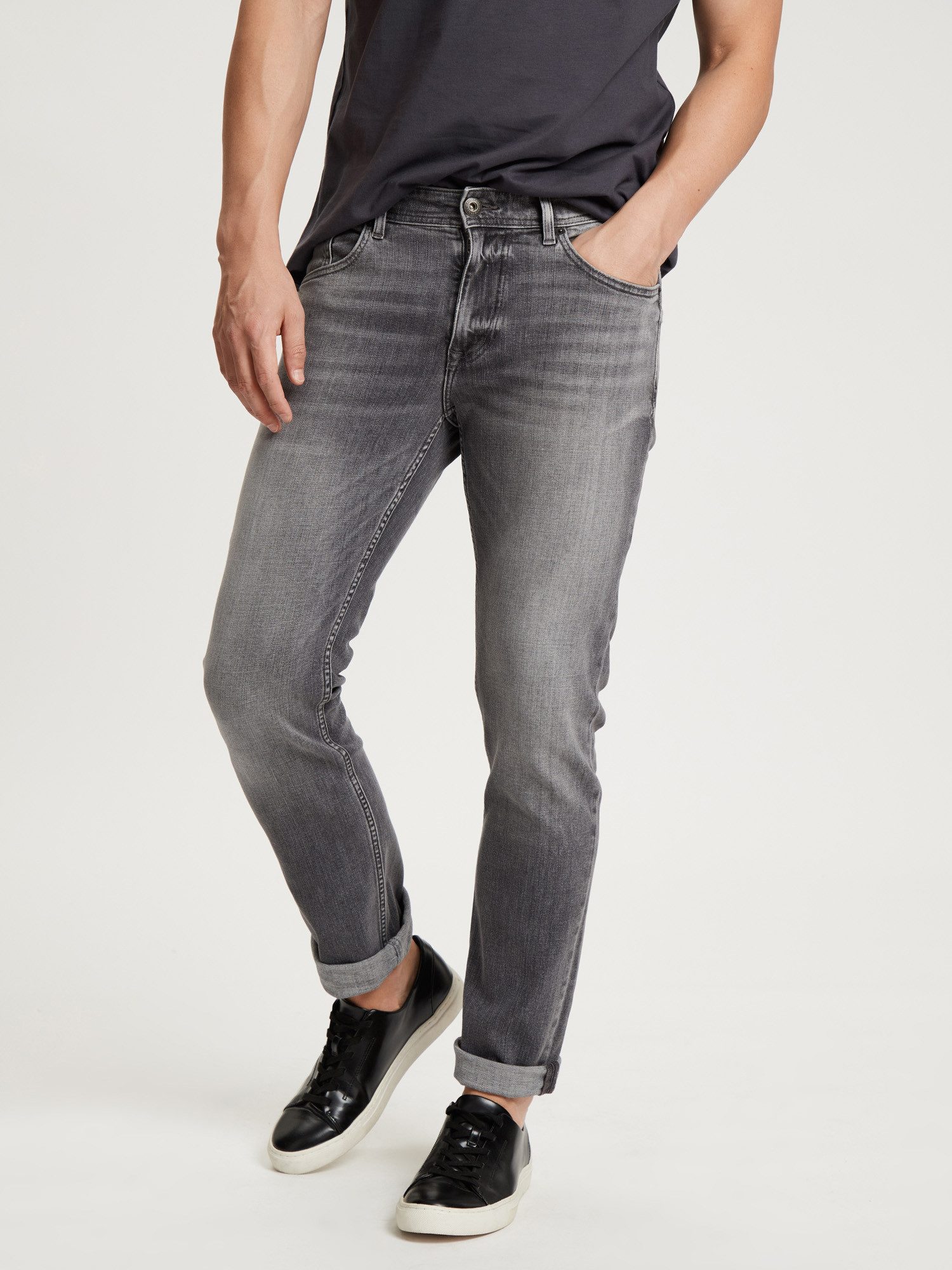 Cross Jeans Herren Jeans DYLAN - Regular Fit - Grau - Light Grey Used günstig online kaufen