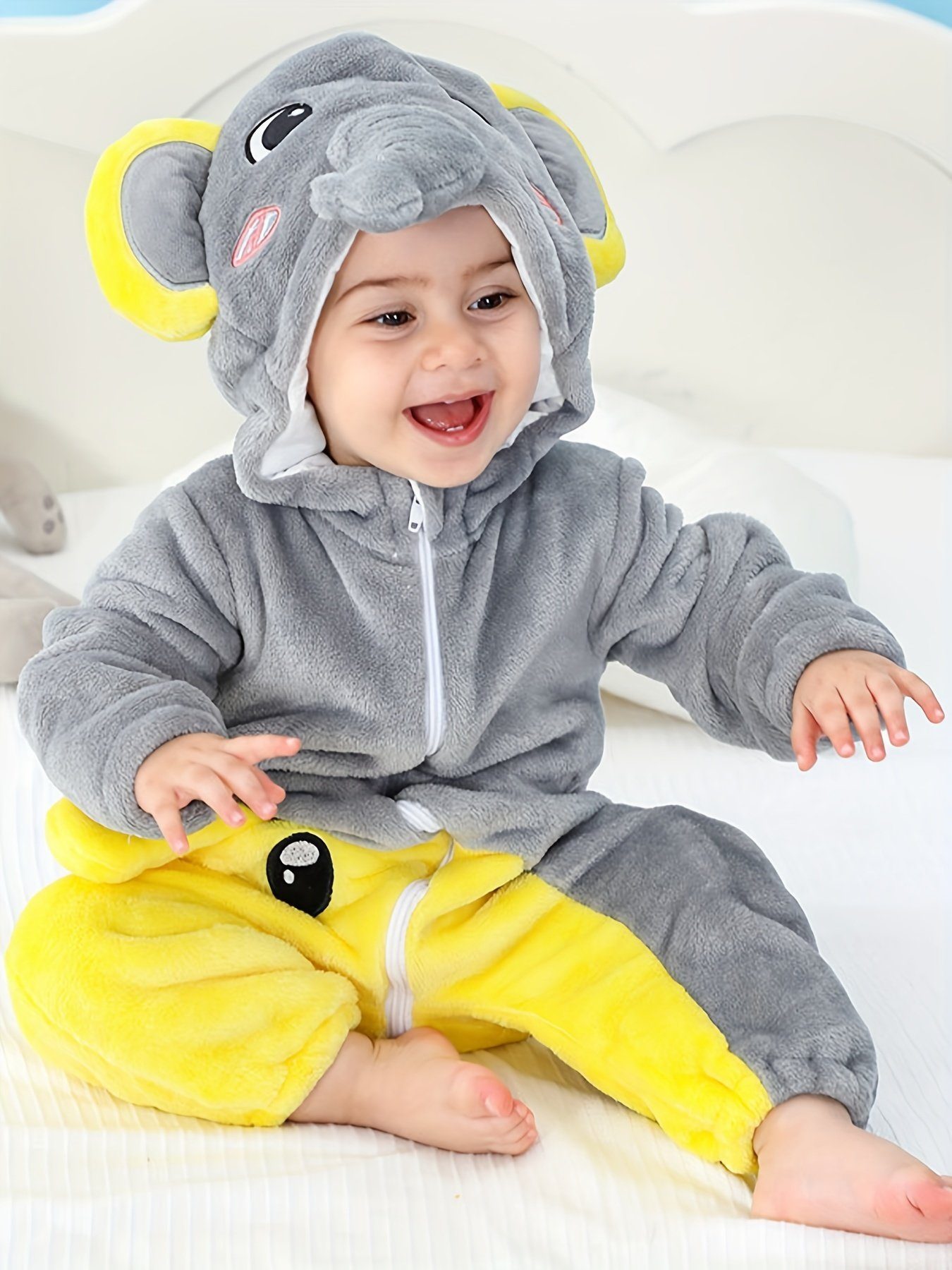 DEBAIJIA Pyjama DEBAIJIA Baby 0-24M Tier Winter Strampler Mädchen Junge Süß Pyjama