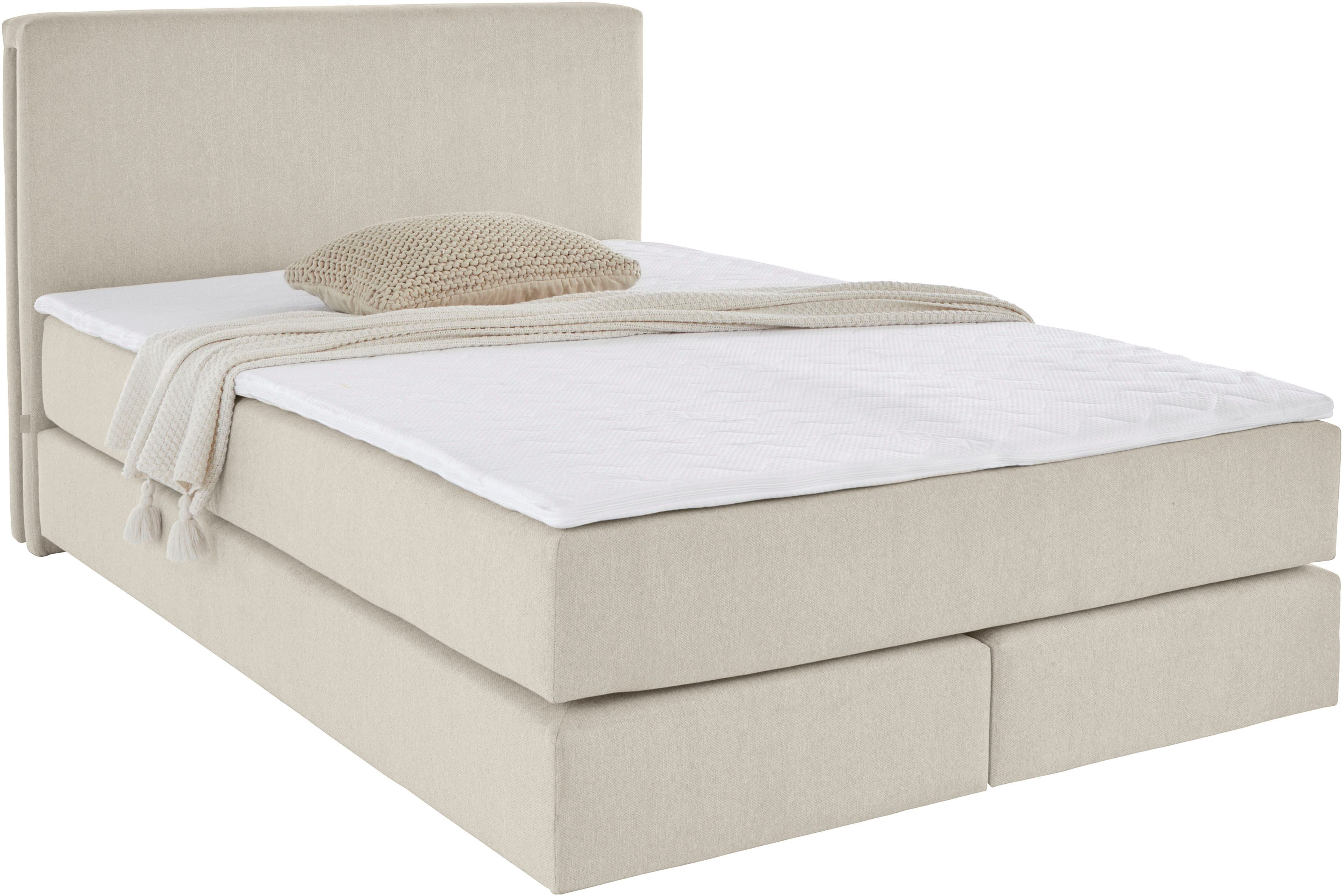 Boxspringbett Zalia erhältlich in verschiedenen Breiten, inkl. Toppper