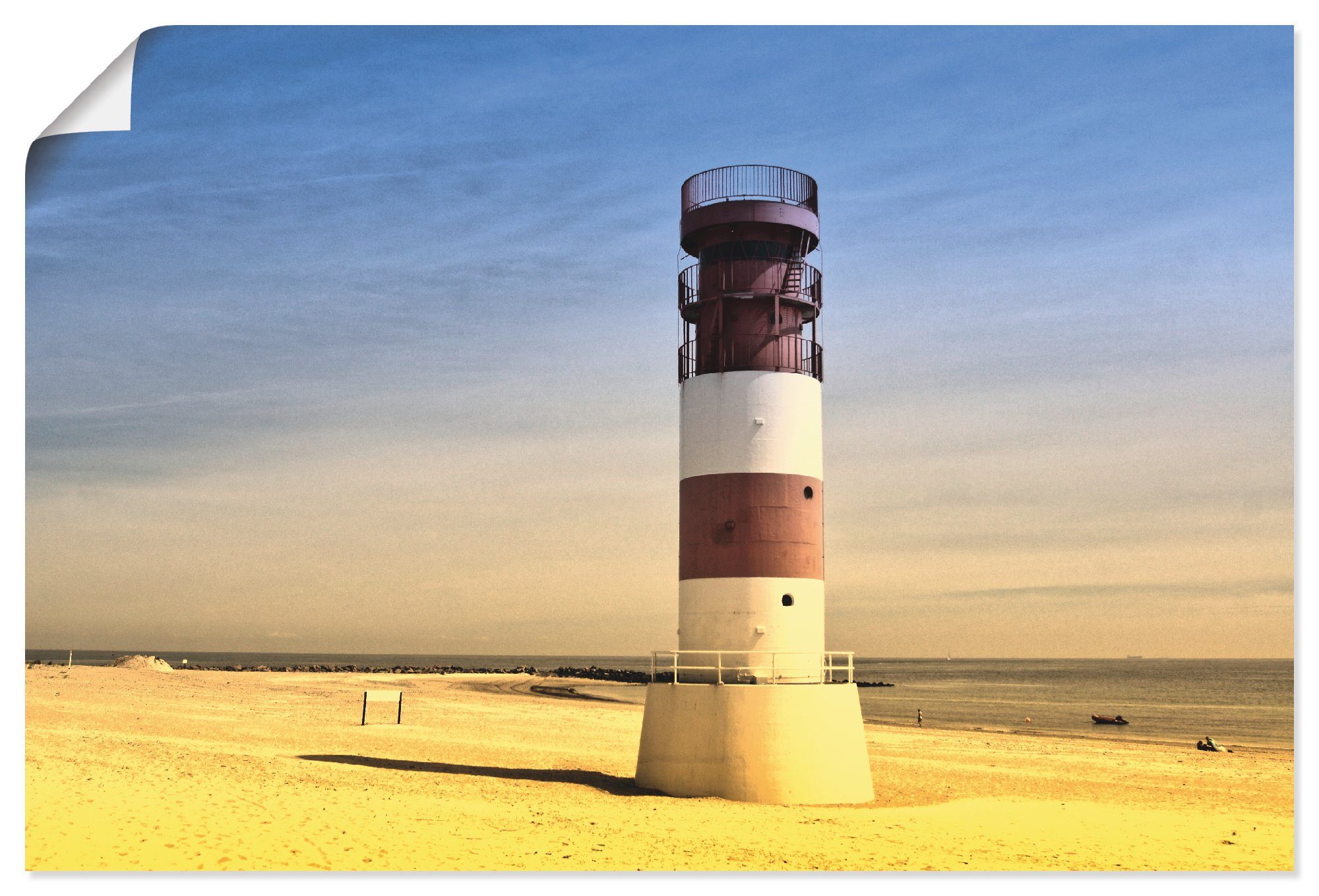Artland Wandbild »Leuchtturm auf Helgoland Düne«, Gebäude (1 Stück), in vielen Größen & Produktarten - Alubild / Outdoorbild für den Außenbereich, Leinwandbild, Poster, Wandaufkleber / Wandtattoo auch für Badezimmer geeignet-Otto