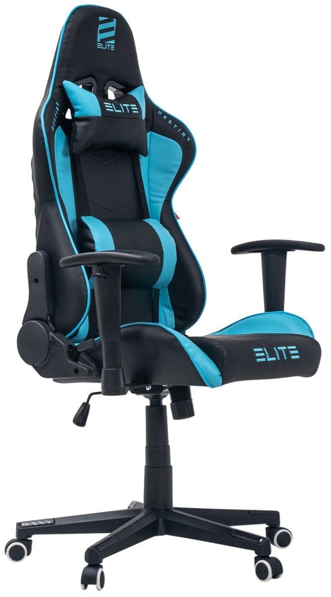 / - inkl. 5-Stern Computer Ergonomischer mit PVC mechanische - Verarbeitung, Gaming ELITE Gaming Zockerstuhl Hohe Nackenkissen Chair, bis St), 1 Gaming Rücken- klappbare kg horizontal Computerstuhl, hochwertige Chefsessel, Härtegradeinstellung, Blau Sitzhöhe, verriegelbare drehbar, Schwarz Office mit Sicherheits-Doppelrollen, Sicherheitsgasdruckfeder, 2D-Armstützen, Rückenlehne, Racing-Design, Chair, bis 90° (Drehstuhl Racing 360 Gaming-Stuhl Stuhl Home Wippmechanik, 170 Belastbarkeit Stuhl 150 Bürostuhl & kg, Destiny Grad Pflegeleicht, - Memory-Schaum, Racingstuhl, Fußkreuz, Drehsessel, verstellbare