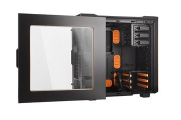 be quiet! PC-Gehäuse Silent Base 600 Window Orange, BGW05, Computergehäuse, Case, 2 vorinstallierte Pure Wings 2 120mm/140mm Lüfter, Geräuschreduzierung, leise, kompatibel mit ATX Micro-ATX Mini-ITX Mainboard, schwarz/orange