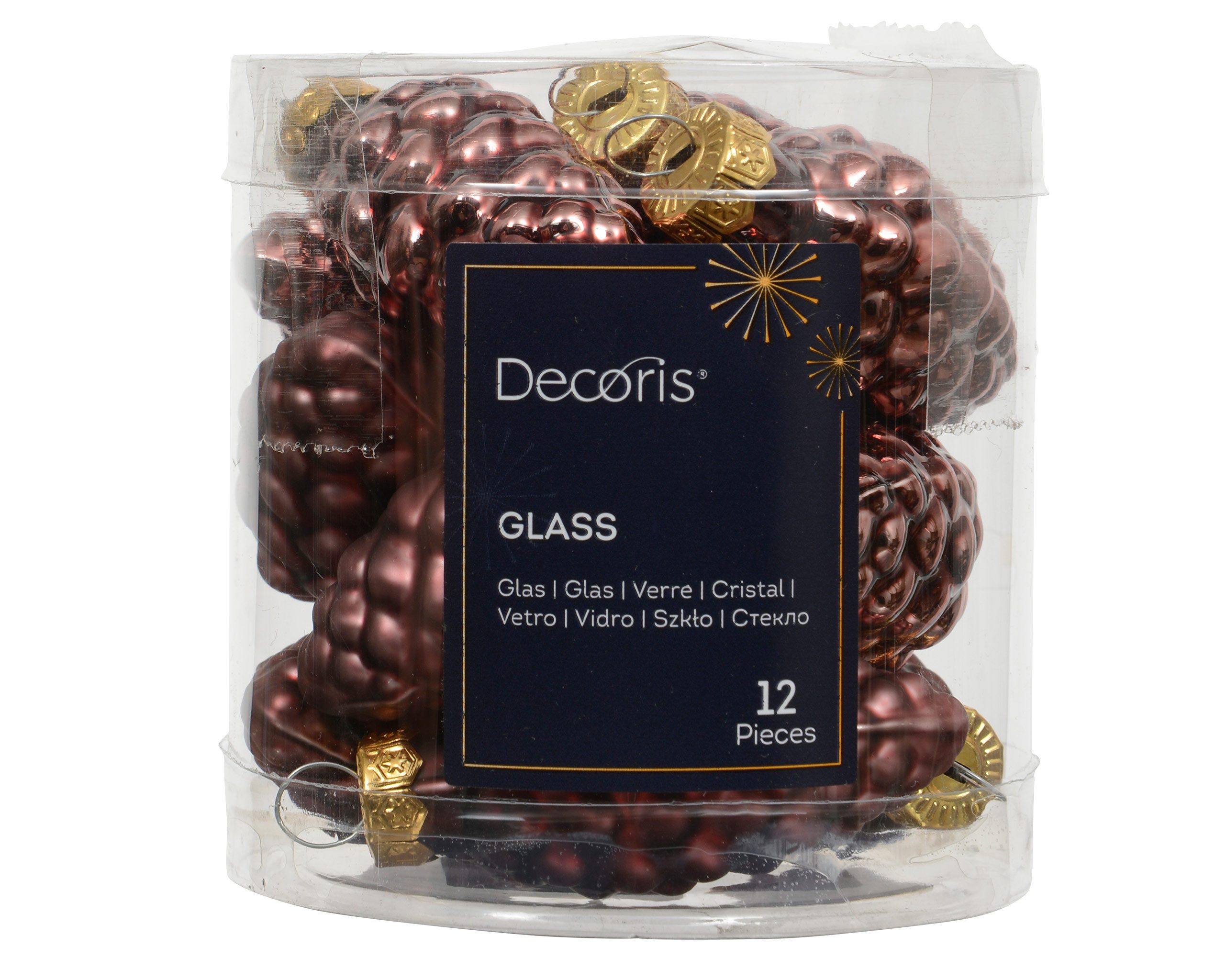Kaemingk Christbaumschmuck, Christbaumschmuck Zapfen 6cm Glas 12 Stück - Ka günstig online kaufen