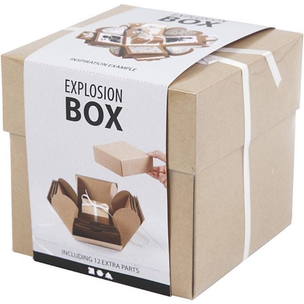 Box, 7x7x7,5+12x12x12 cm, Stck. 1 Zeichenpapier Explosion Creotime Größe Natur