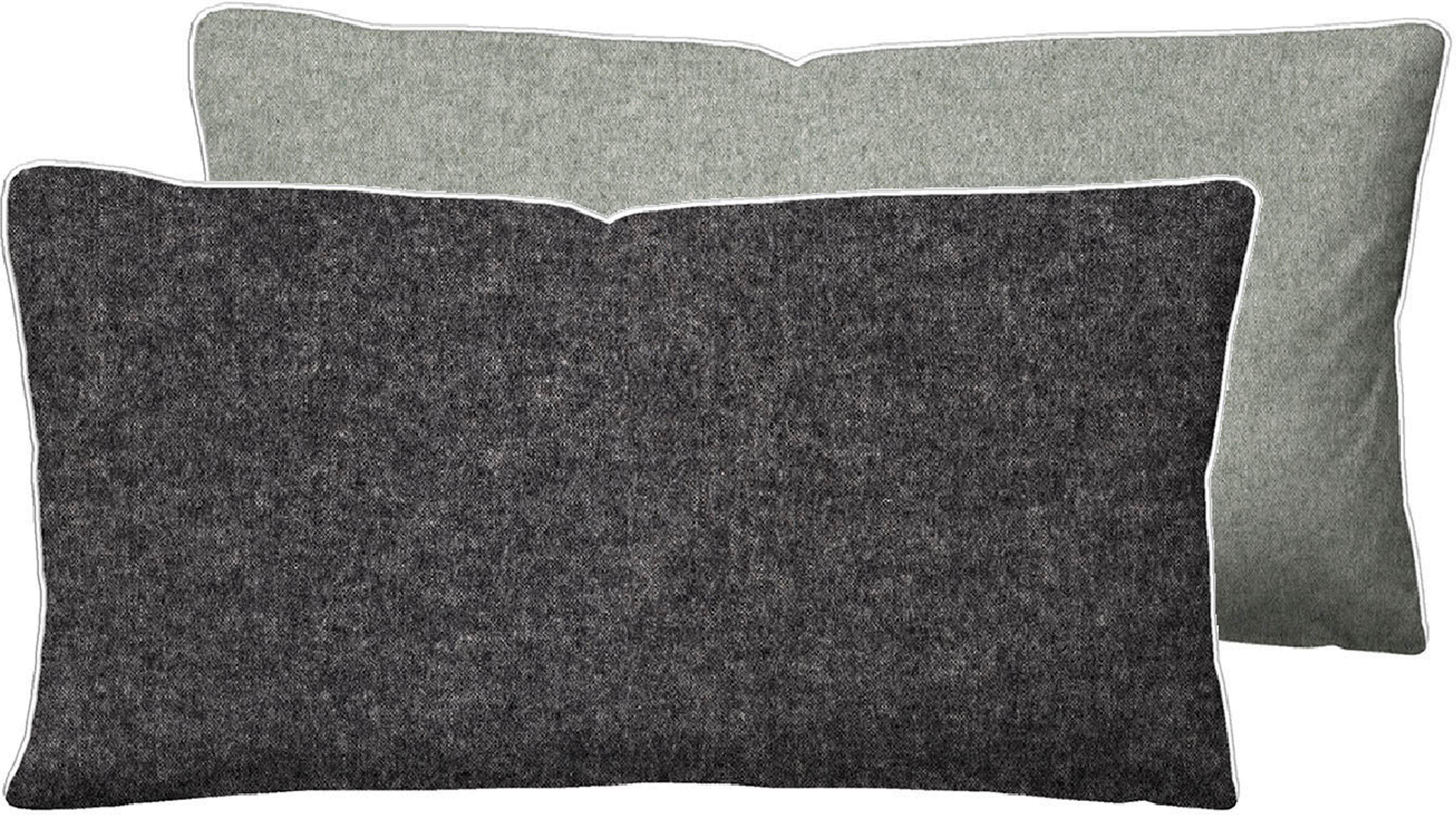 Biberna Kissenbezug 0840500 HERMAL Premium Biber Melange-Flanell 100% Baumwolle, (1 Stück), Kissenhülle, wärmend & weich, Reißverschluss, Satinpaspel