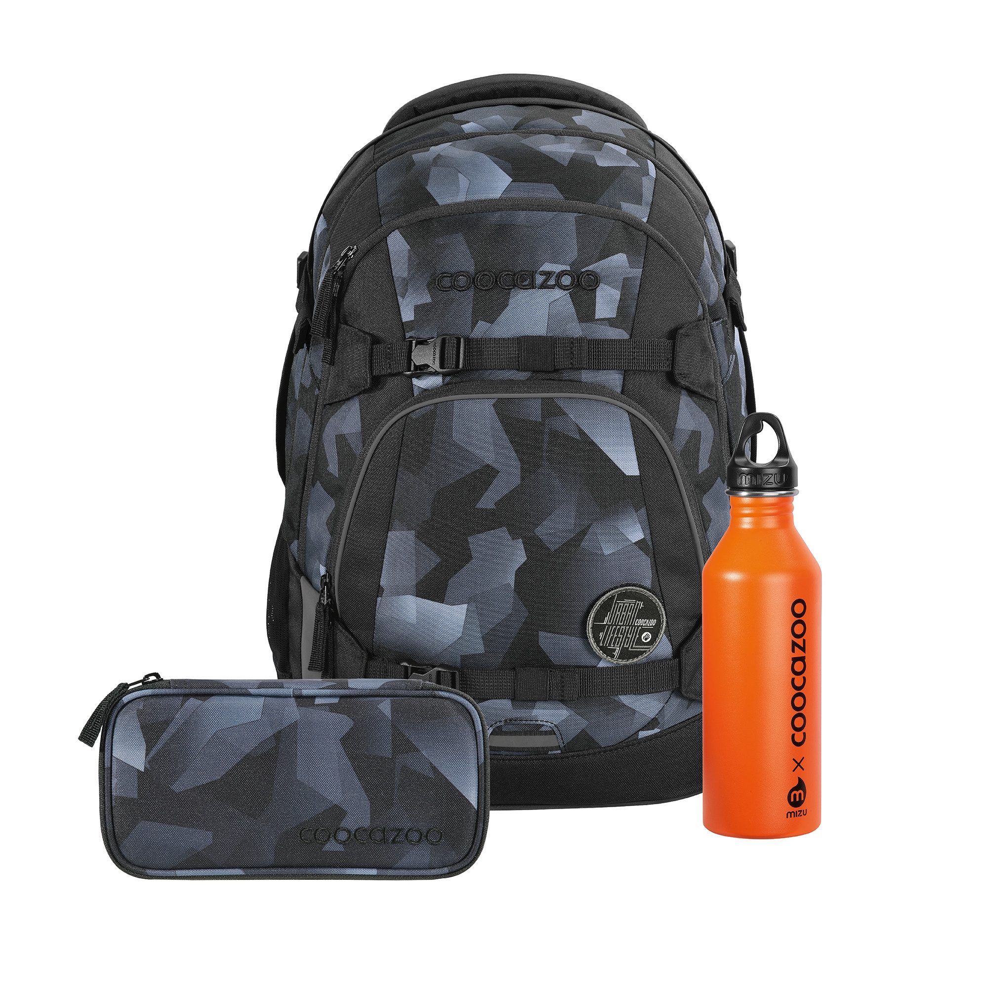 coocazoo Schulranzen Schulrucksack-Set MATE Trinkflasche (3-tlg)