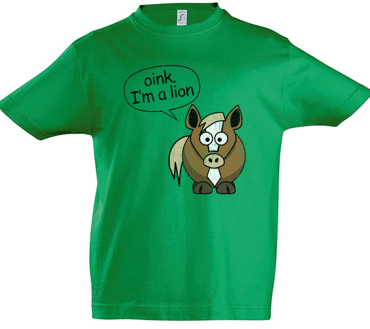 Print-Shirt Horse I'm A Lion Kinder T-Shirt Löwe Modern Pferd Katze Horse Pig