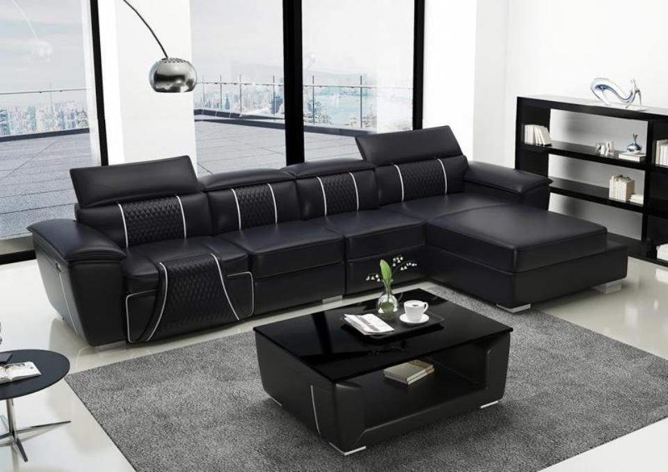JVmoebel Ecksofa, Ecksofa L-Form Sofa Couch Design Couch Polster Leder  Modern Relax