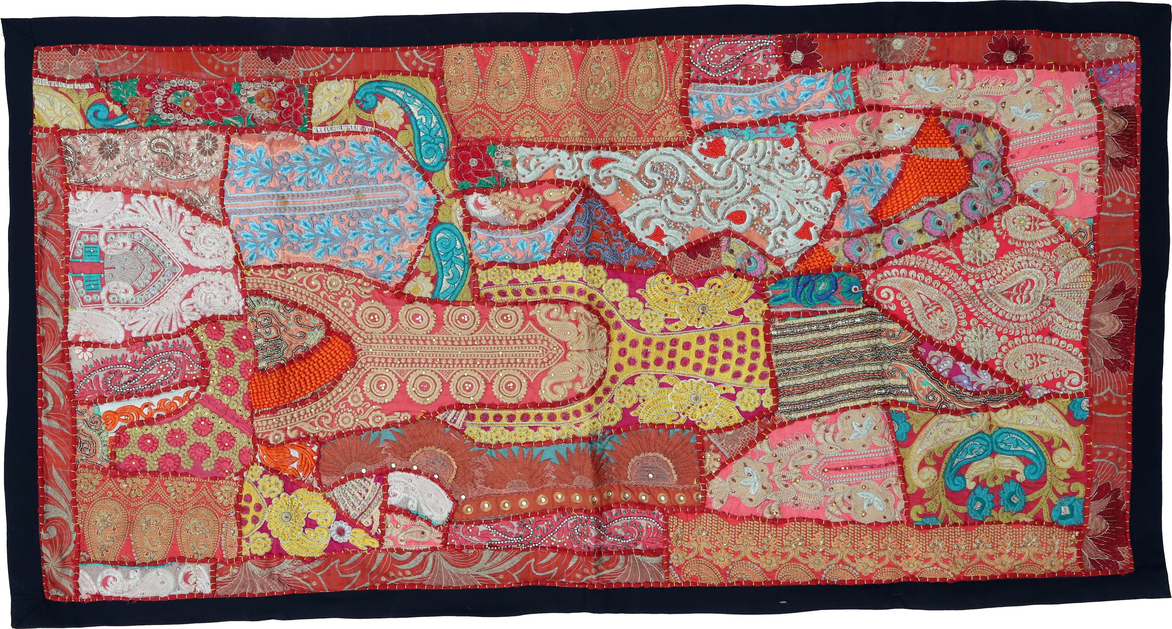 Wandteppich Indischer Wandteppich Patchwork.., Guru-Shop, Höhe: 65 mm