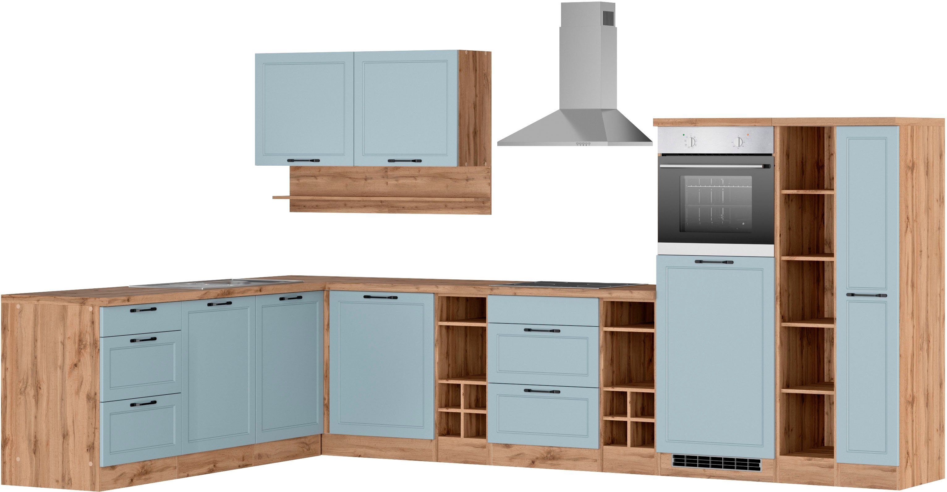 KOCHSTATION Winkelküche KS-Lana, Stellbreite 240/360 cm, wahlweise mit E-Geräten