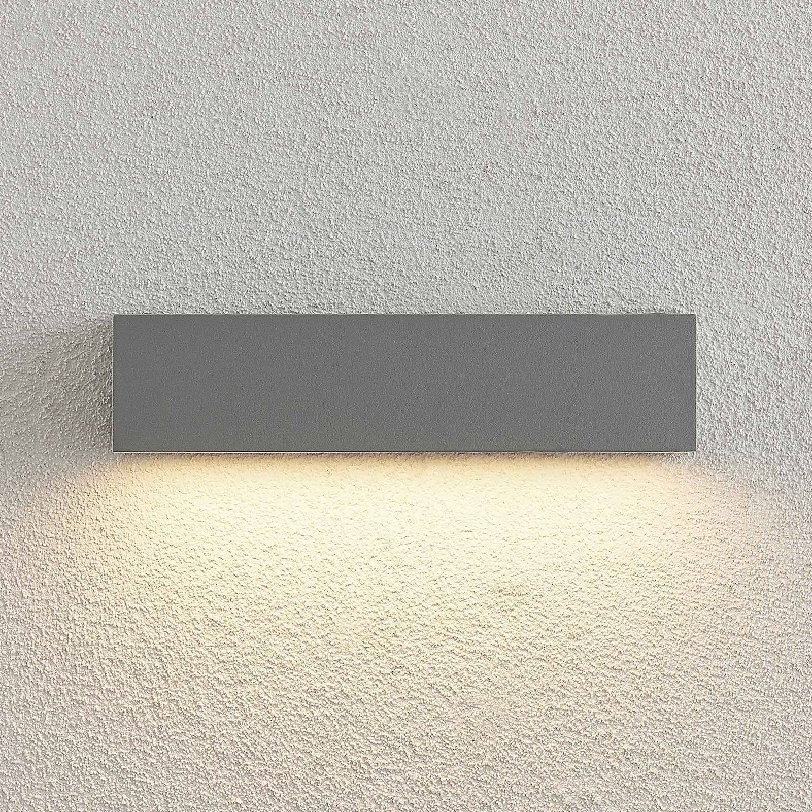 Leuchtmittel Aluminium, Modern, LED-Leuchtmittel verbaut, fest Lucande flammig, inkl. silber, 1 LED Lengo, Glas, warmweiß, Außen-Wandleuchte