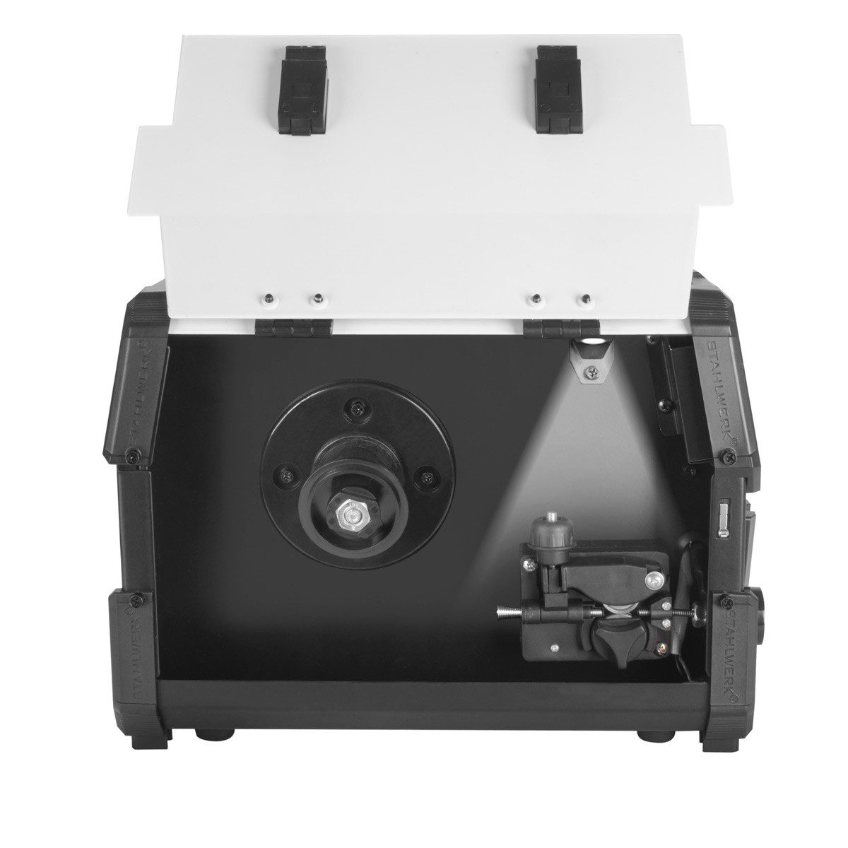 STAHLWERK Fülldrahtschweißgerät Schweißgerät Mini FLUX 120 ST Digital mit 120 A Vollausstattung, 20 - 120 A, Packung, 1-tlg., Vollausstattung, mit synergischem Drahtvorschub