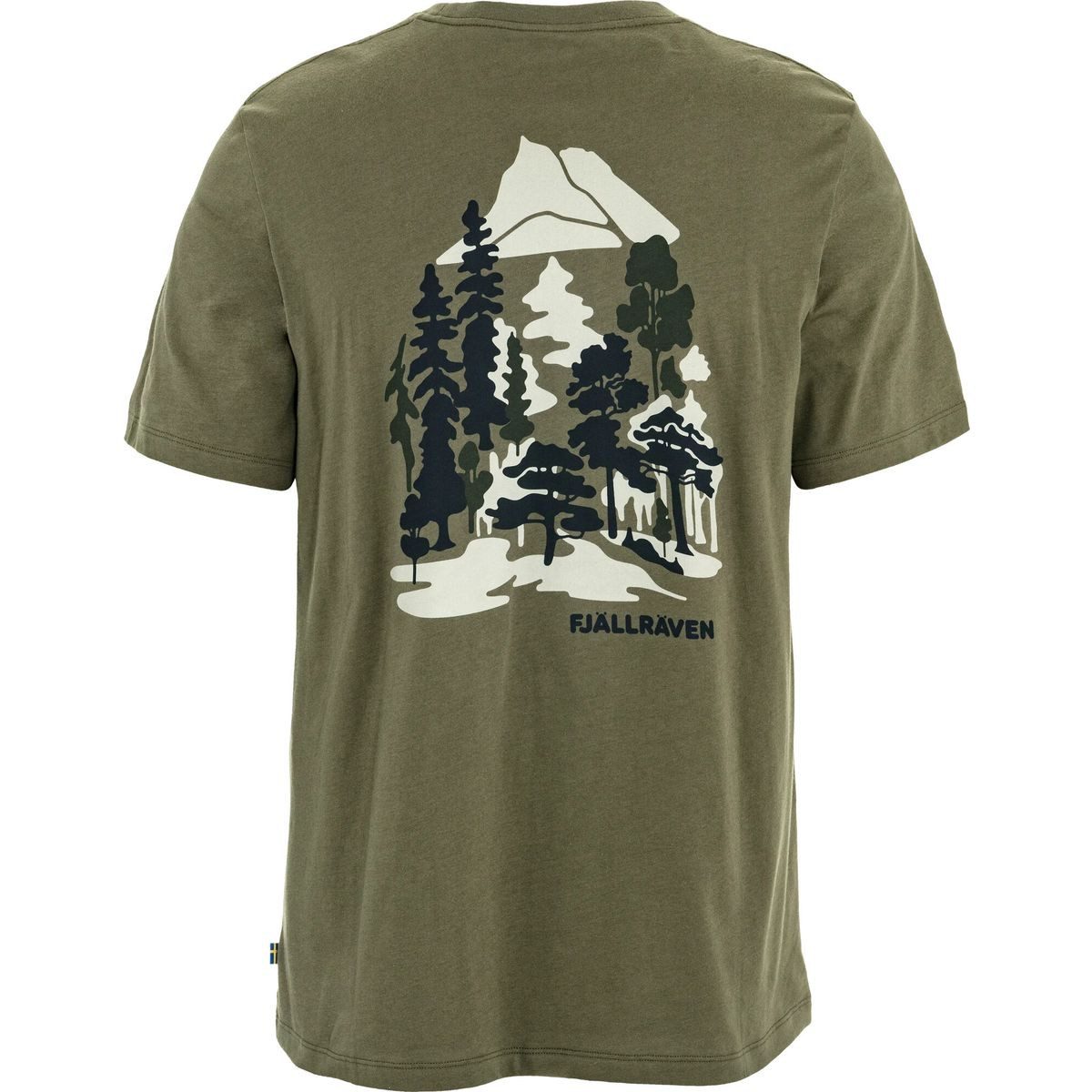 Fjällräven Kurzarmshirt Swedish Forest T-shirt M Bio-Baumwoll-T-Shirt mit schwedischer Waldszene, ideal für entspannte