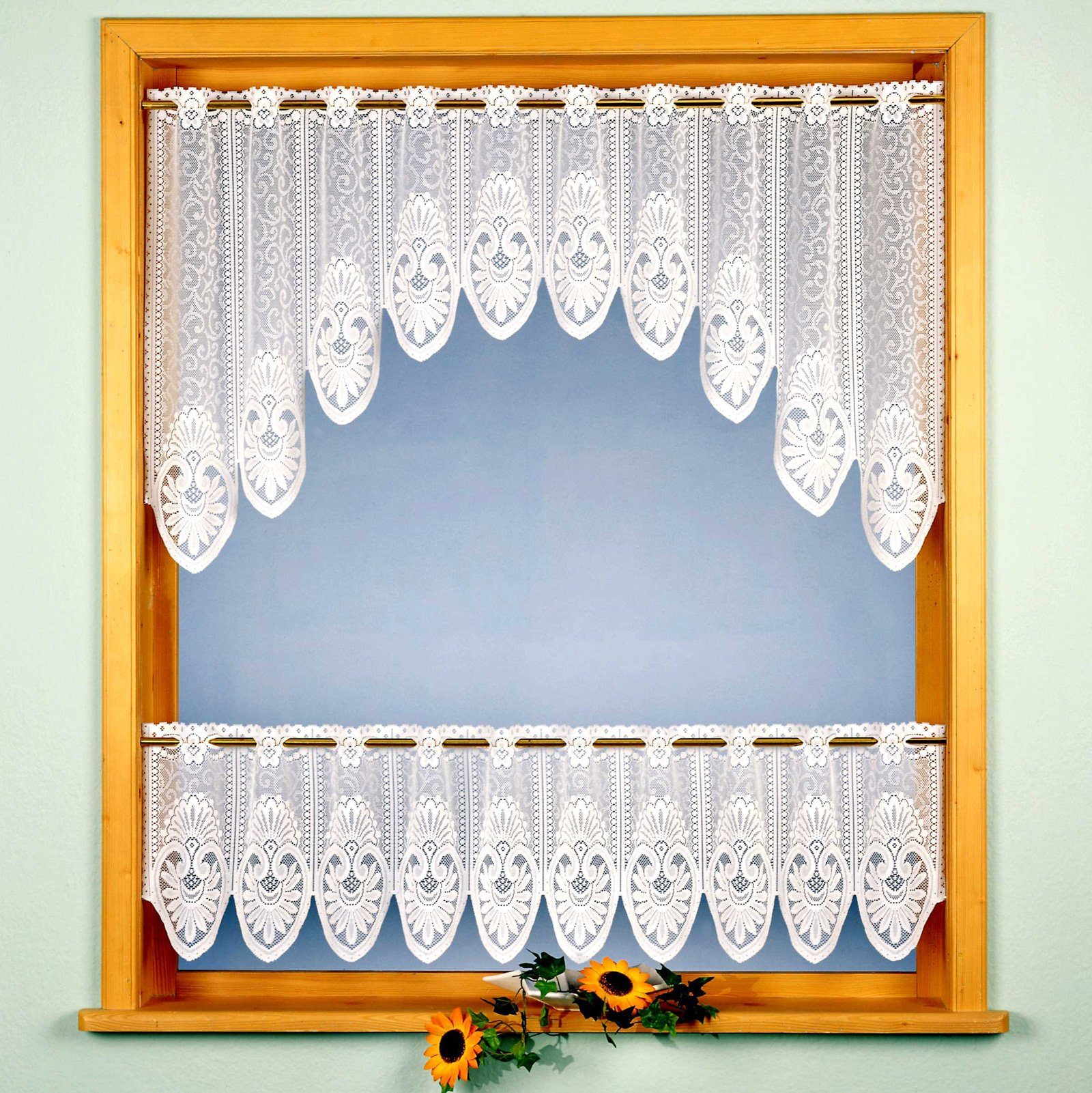 heimtexland Scheibengardine Jacquard C-Bogen Set 2-teilig Bistrogardine Ran günstig online kaufen