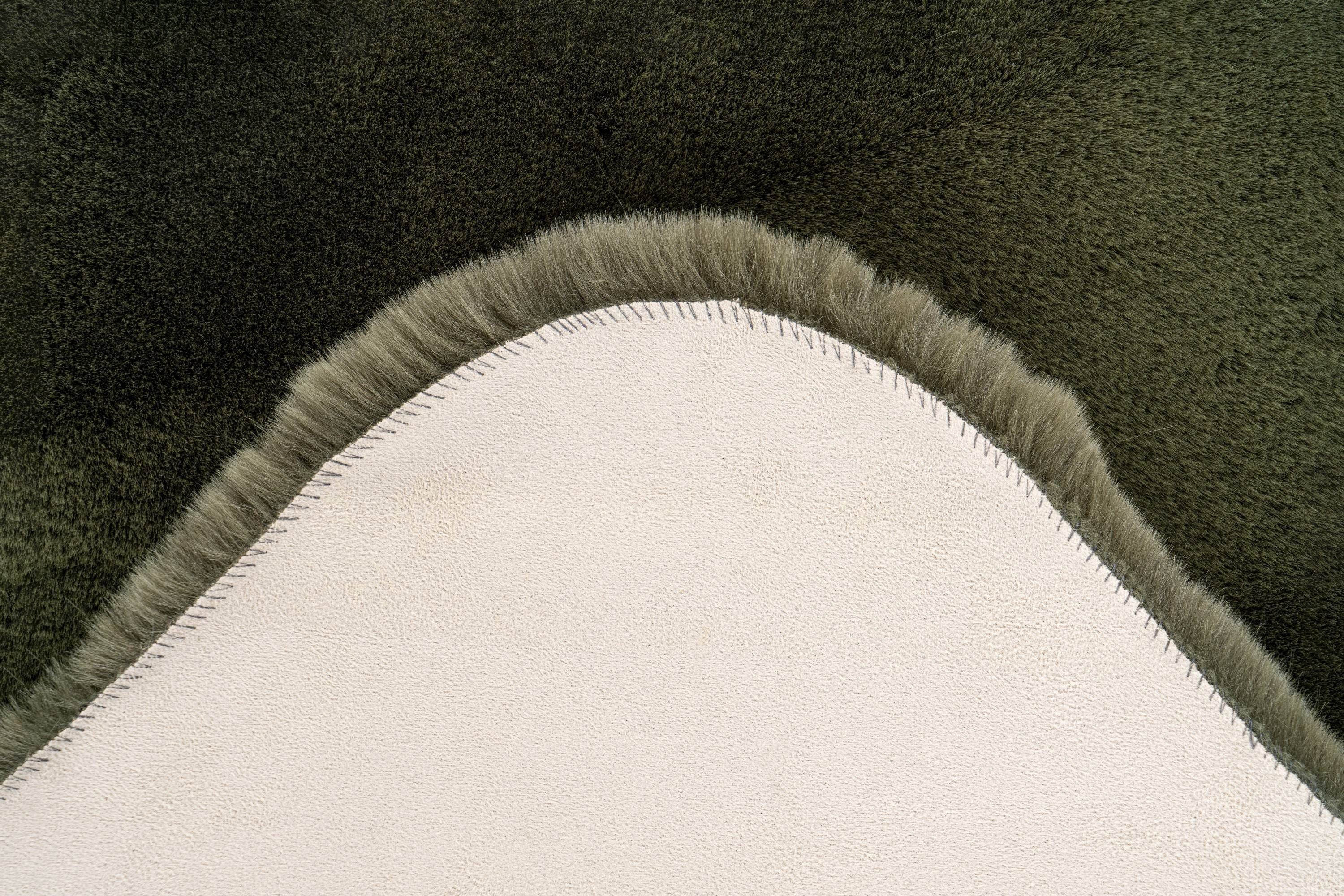 Fellteppich Fellförmig, 60 GMD HEAVEN, basil Kunstfell-Teppich, Höhe: mm, 35 (dunkelgrün) Living, 90 cm flauschiger x