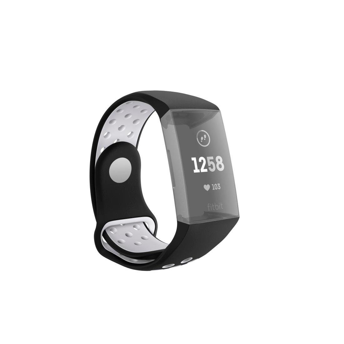 3/4, Abwaschbar - Smartwatch-Armband - Charge Schmutzabweisend Fitbit schwarz 22mm, Hama Sportarmband, atmungsaktives Rutschfest Ersatzarmband