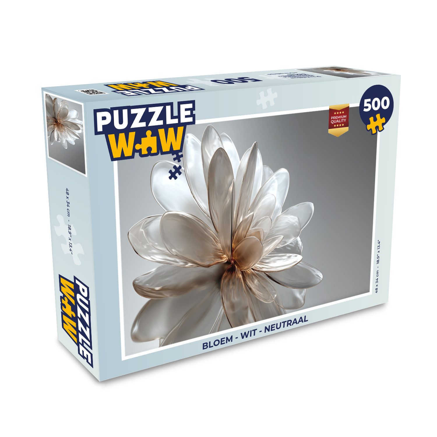 Puzzle Blume - Weiß - Neutral