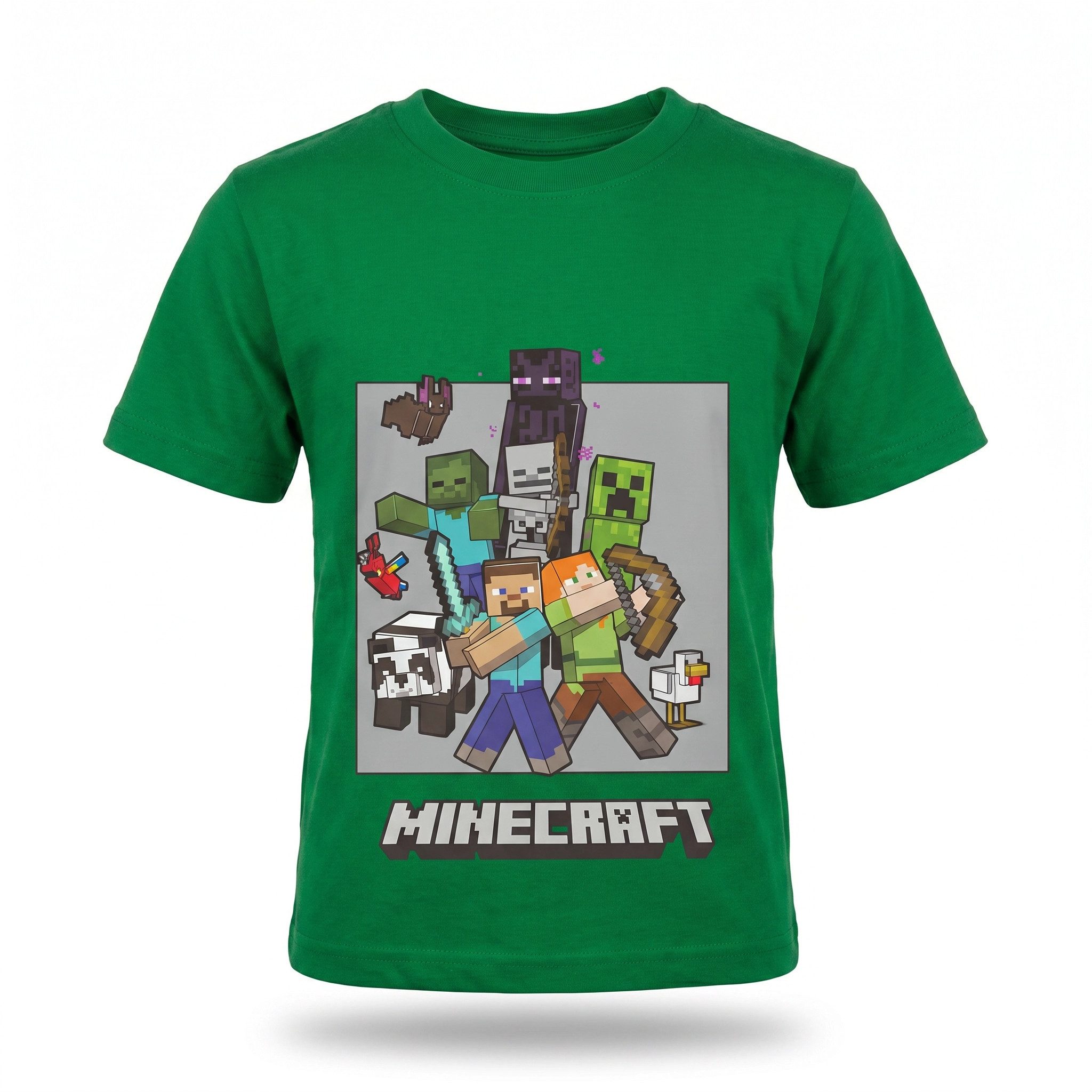 Minecraft Print-Shirt Minecraft Gamer Kinder T-Shirt Kurzarm Shirt 100% Baumwolle (1-tlg) Gr. 116 bis 146