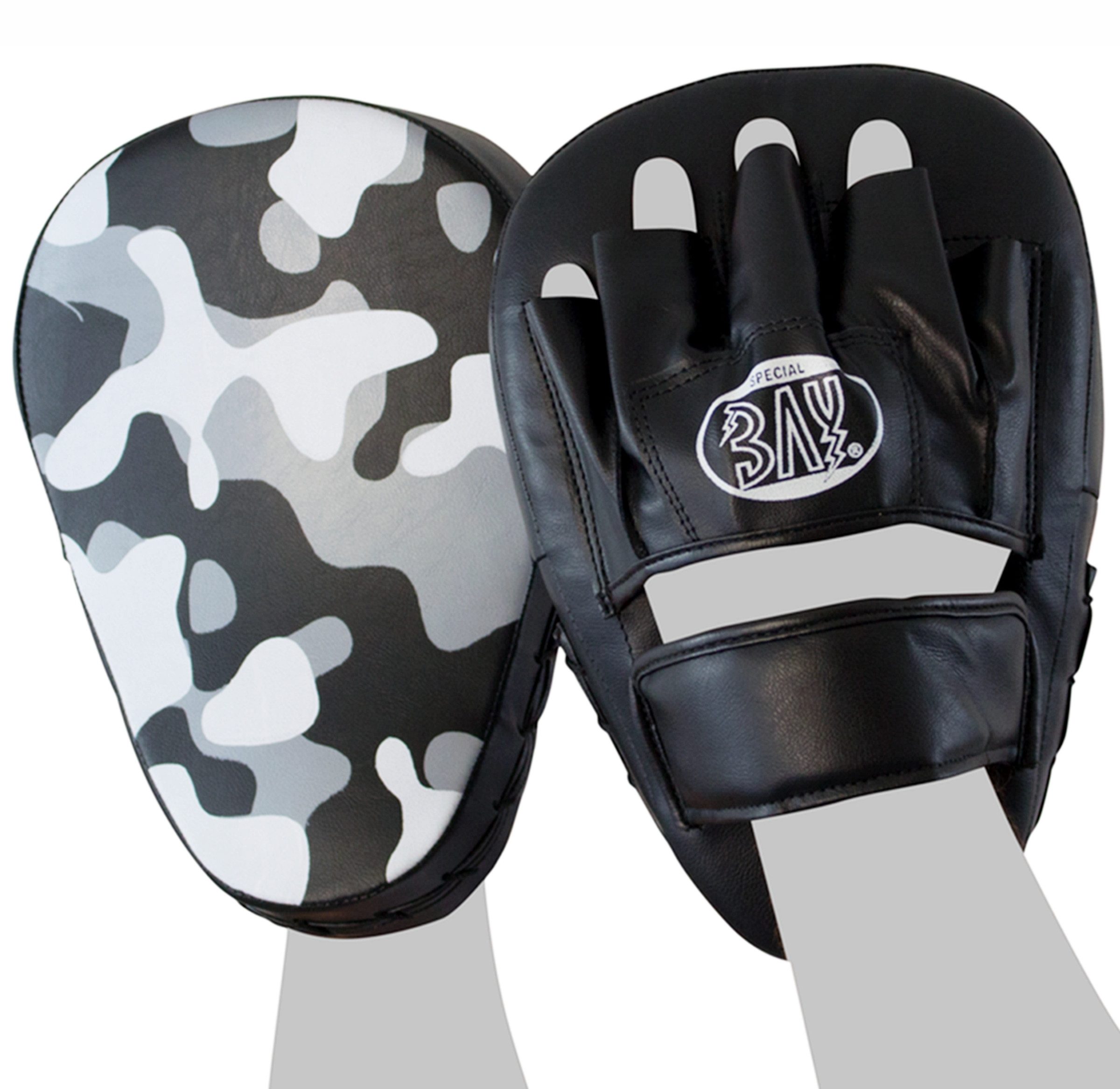BAY-Sports Pratze PU Ergo Camouflage Handpratzen Trainerpratzen Boxen Kickboxen MMA, Paar, Trainieren wie die Profis!